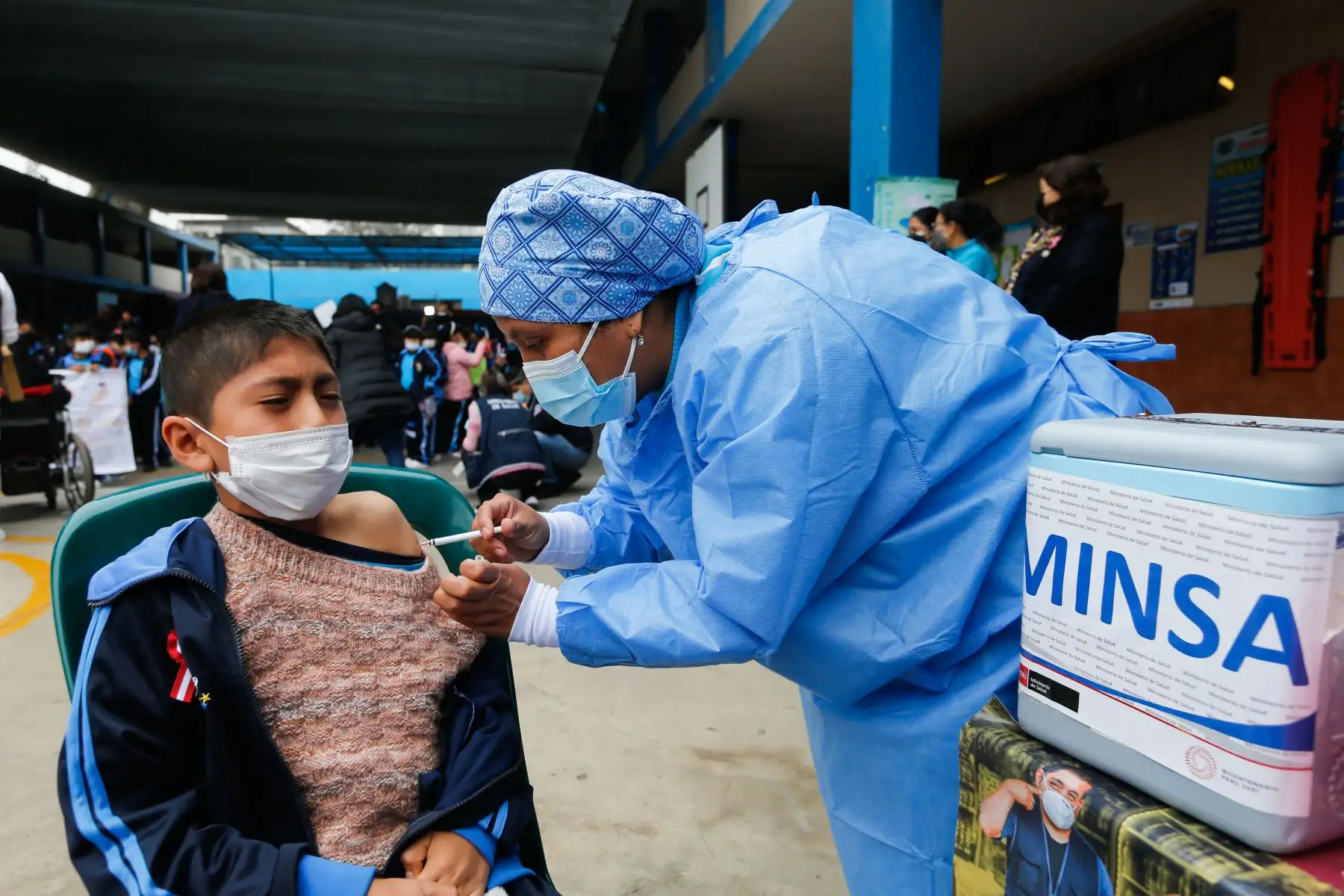 Ministerio de Salud refuerza medidas de prevención contra la covid-19 en colegios.
Foto: Minsa