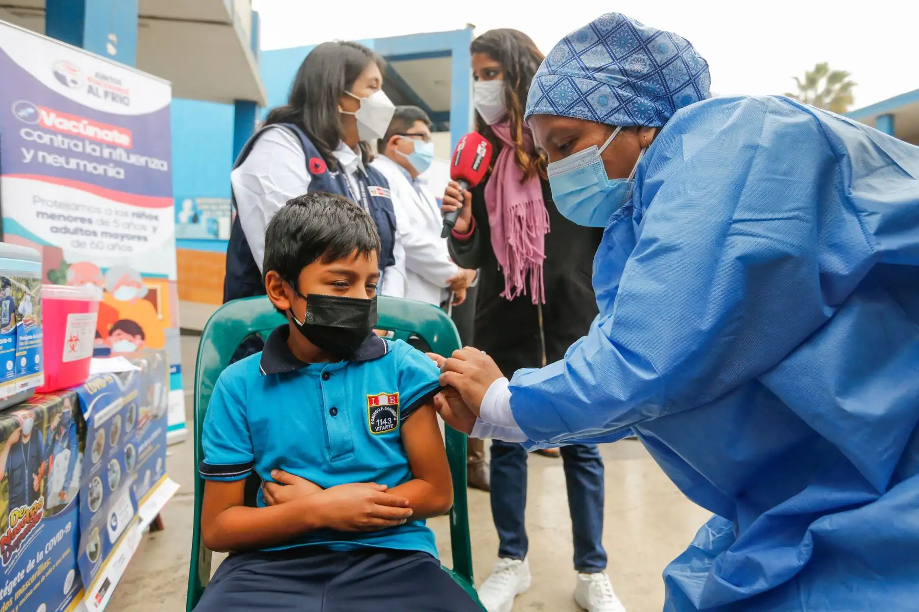 Ministerio de Salud refuerza medidas de prevención contra la covid-19 en colegios.
Foto: Minsa