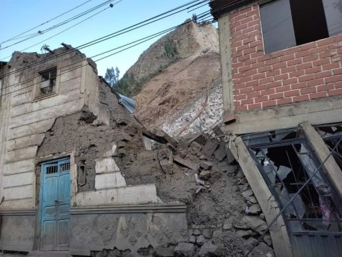 Un total de 70 viviendas del distrito de Chavín de Huántar fueron declaradas inhabitables por los daños causados por el deslizamiento del cerro Cruz de Shallapa.