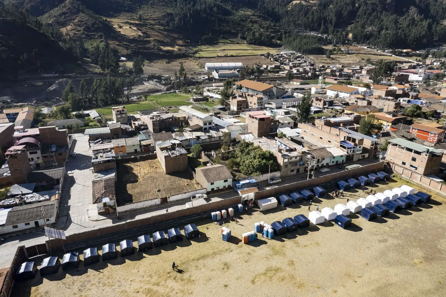 Fotos con dron del deslizamiento en el sector Cruz de Shallapa, en el distrito de Chavín de Huántar, provincia de Huari, región Áncash.
Foto: ANDINA/Carla Patiño Ramírez