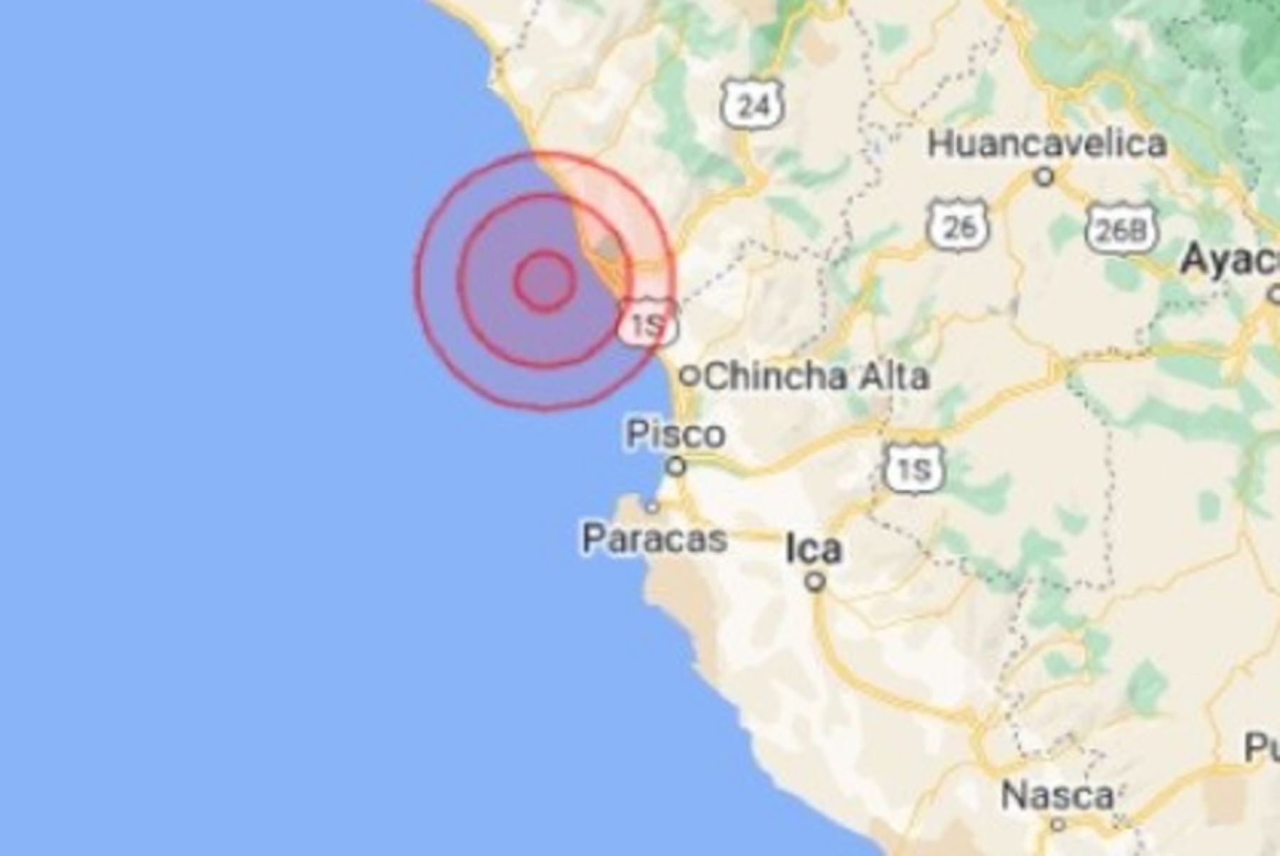 Temblor de magnitud 4.2 sacudió Cañete esta tarde