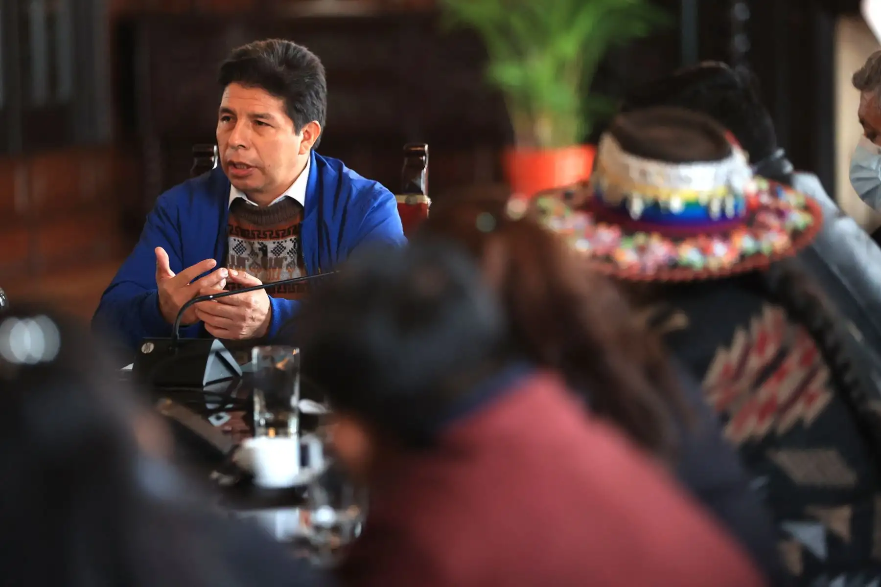 Presidente de la República, Pedro Castillo, sostiene reunión con representantes de la Federación Nacional de Cafetaleros y Agricultores del Perú.
Foto: ANDINA/Prensa Presidencia