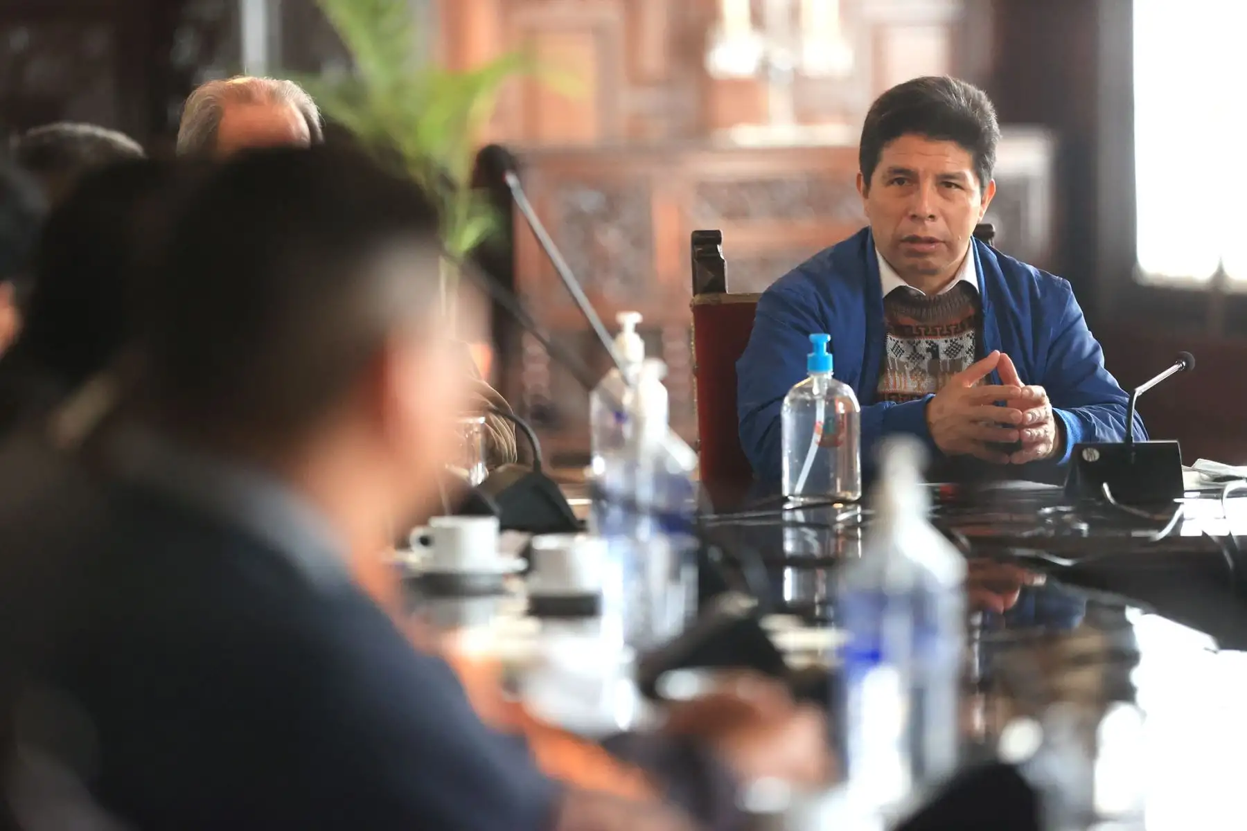 Presidente de la República, Pedro Castillo, sostiene reunión con representantes de la Federación Nacional de Cafetaleros y Agricultores del Perú.
Foto: ANDINA/Prensa Presidencia