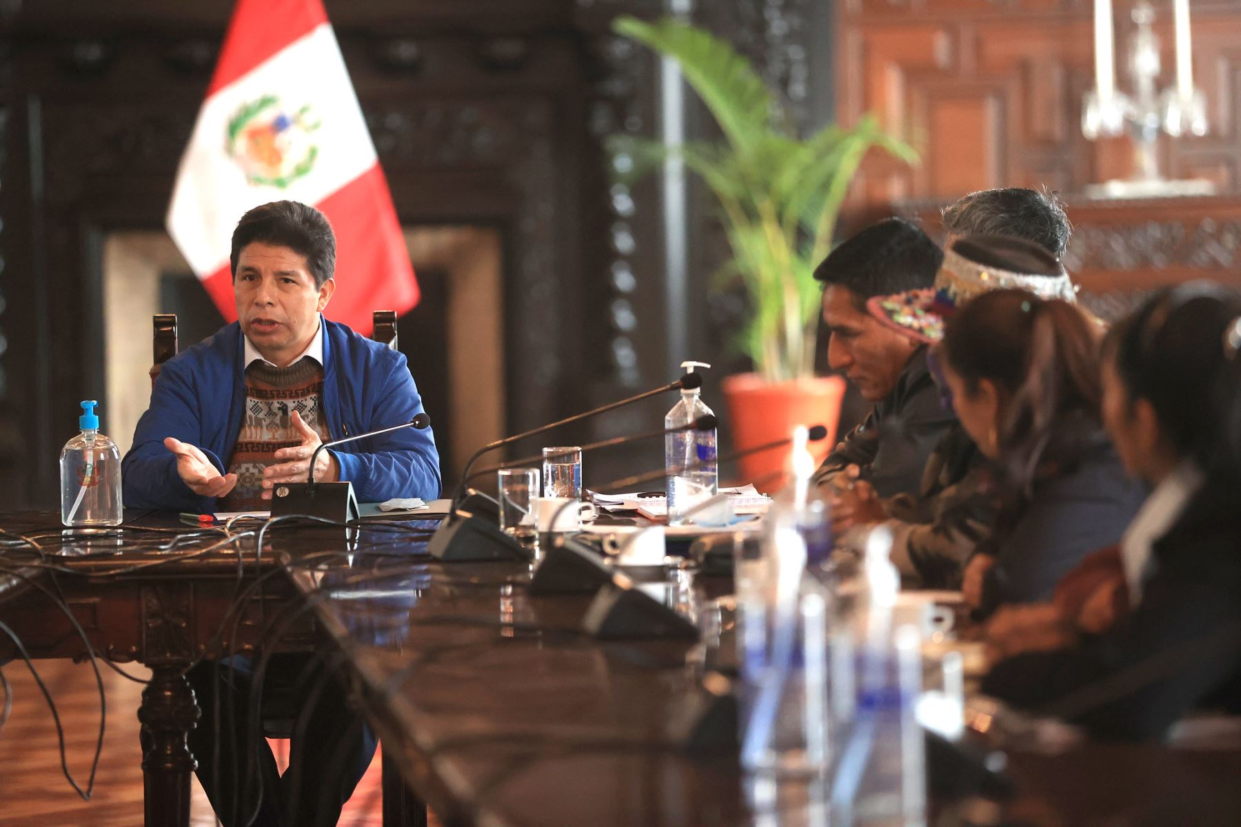 Presidente de la República, Pedro Castillo, sostiene reunión con representantes de la Federación Nacional de Cafetaleros y Agricultores del Perú.
Foto: ANDINA/Prensa Presidencia