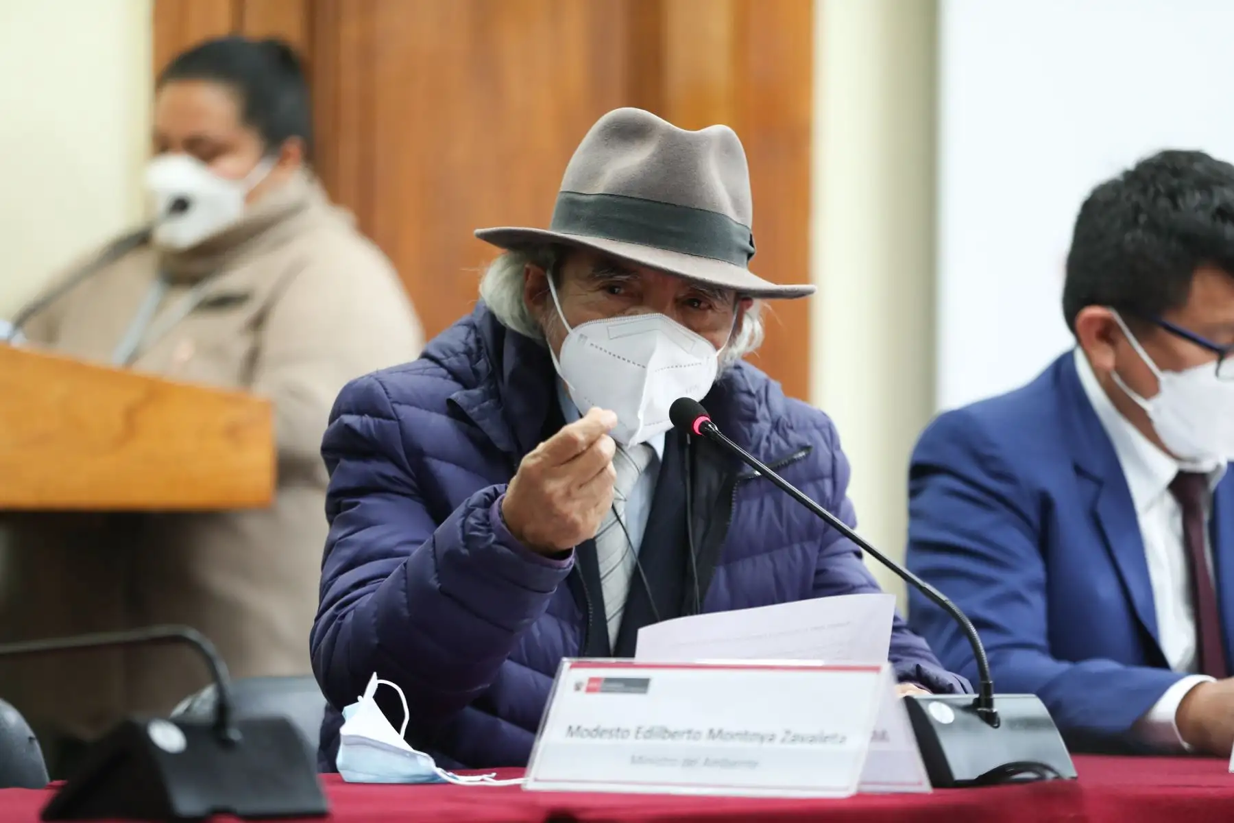 Titular de la PCM, Aníbal Torres y ministros de Estado brindan conferencia de prensa. Participa el ministro del Ambiente, Modesto Montoya. Foto: ANDINA/PCM