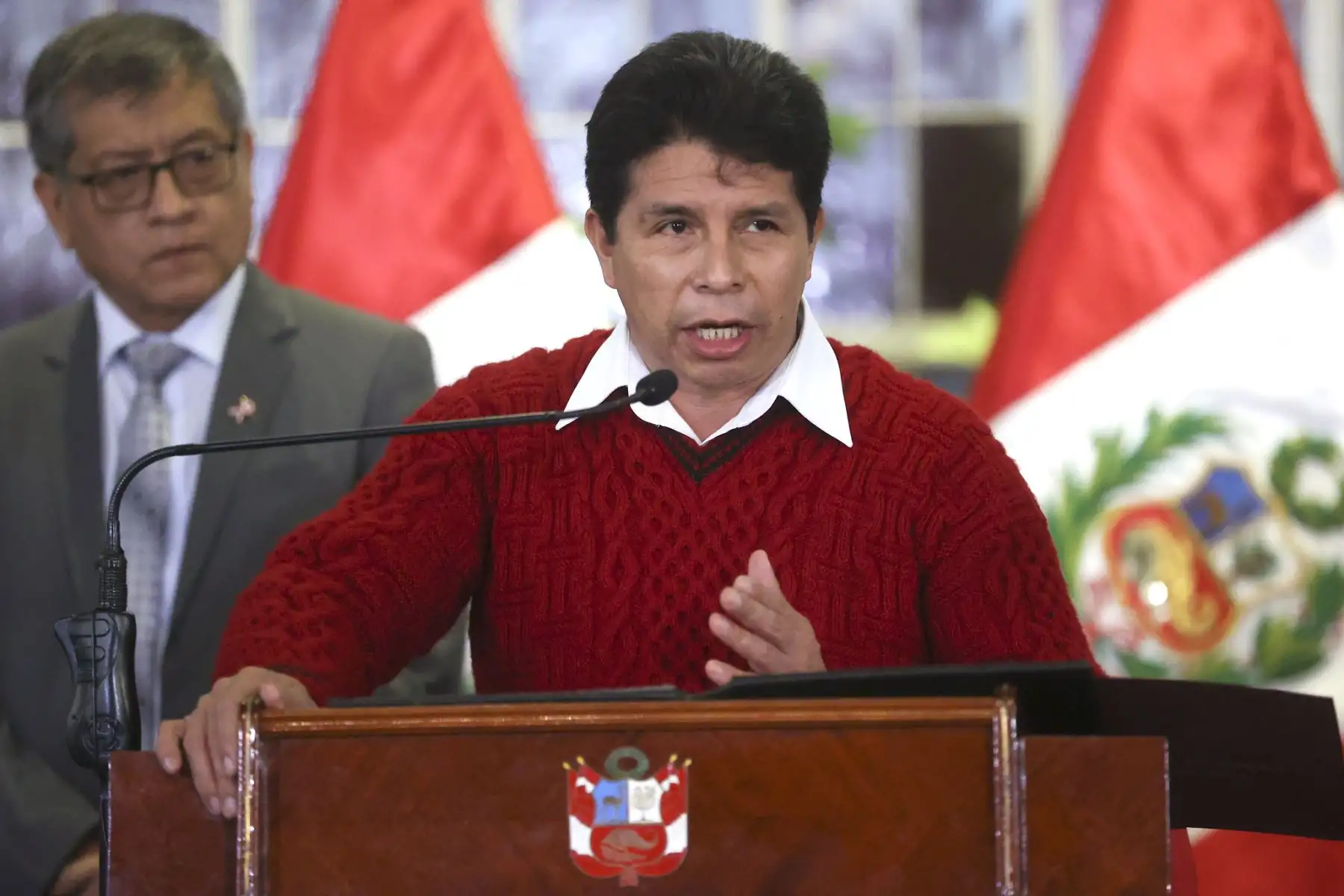 El presidente de la República, Pedro Castillo, lidera la ceremonia denominada ‘Homenaje a maestras y maestros: Transformadores de vidas’ en Palacio de Gobierno. Foto: ANDINA/Prensa Presidencia