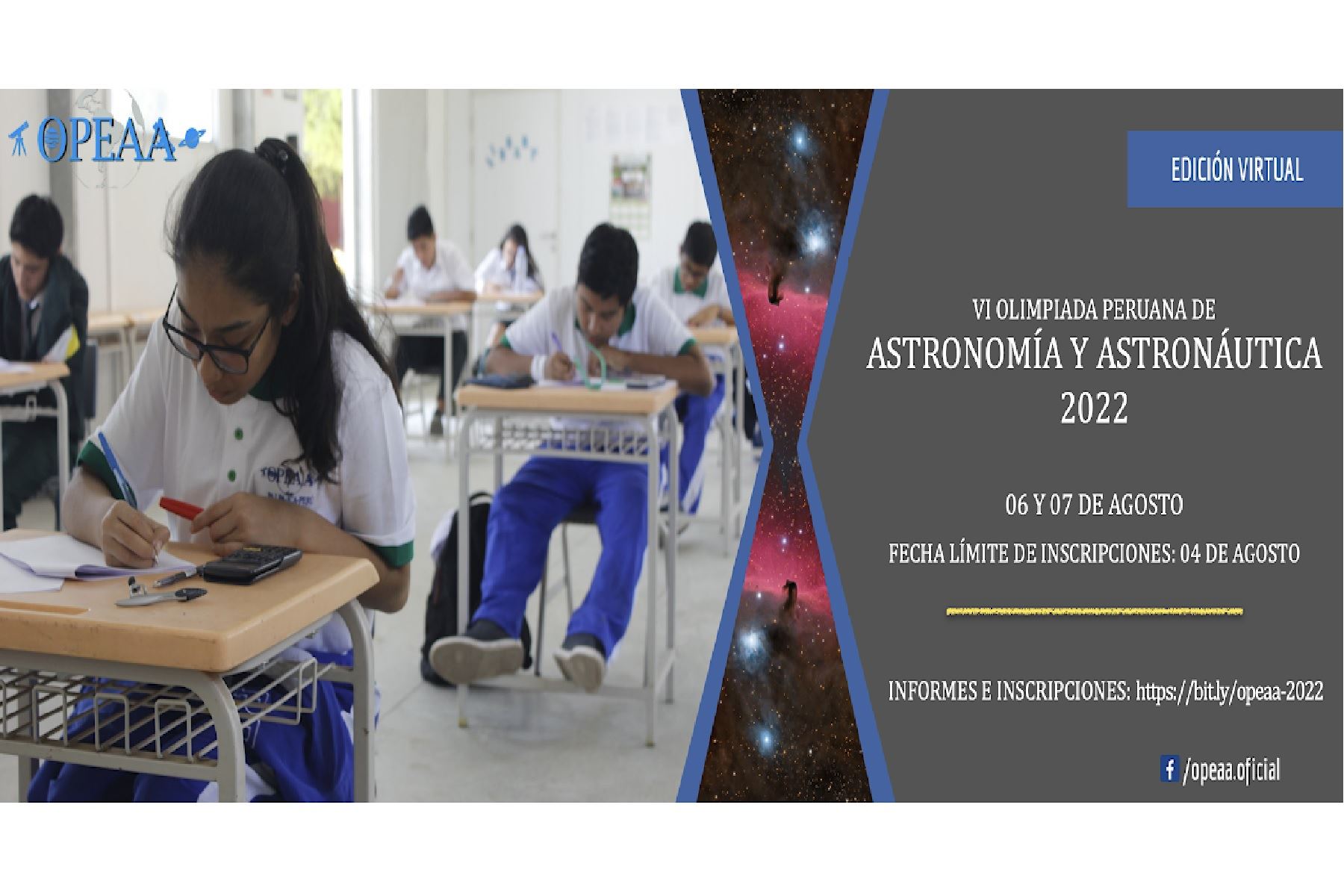 Lanzan la VI Olimpiada Peruana de Astronomía y Astronáutica, el evento escolar de astronomía y ciencias espaciales más importante del Perú.