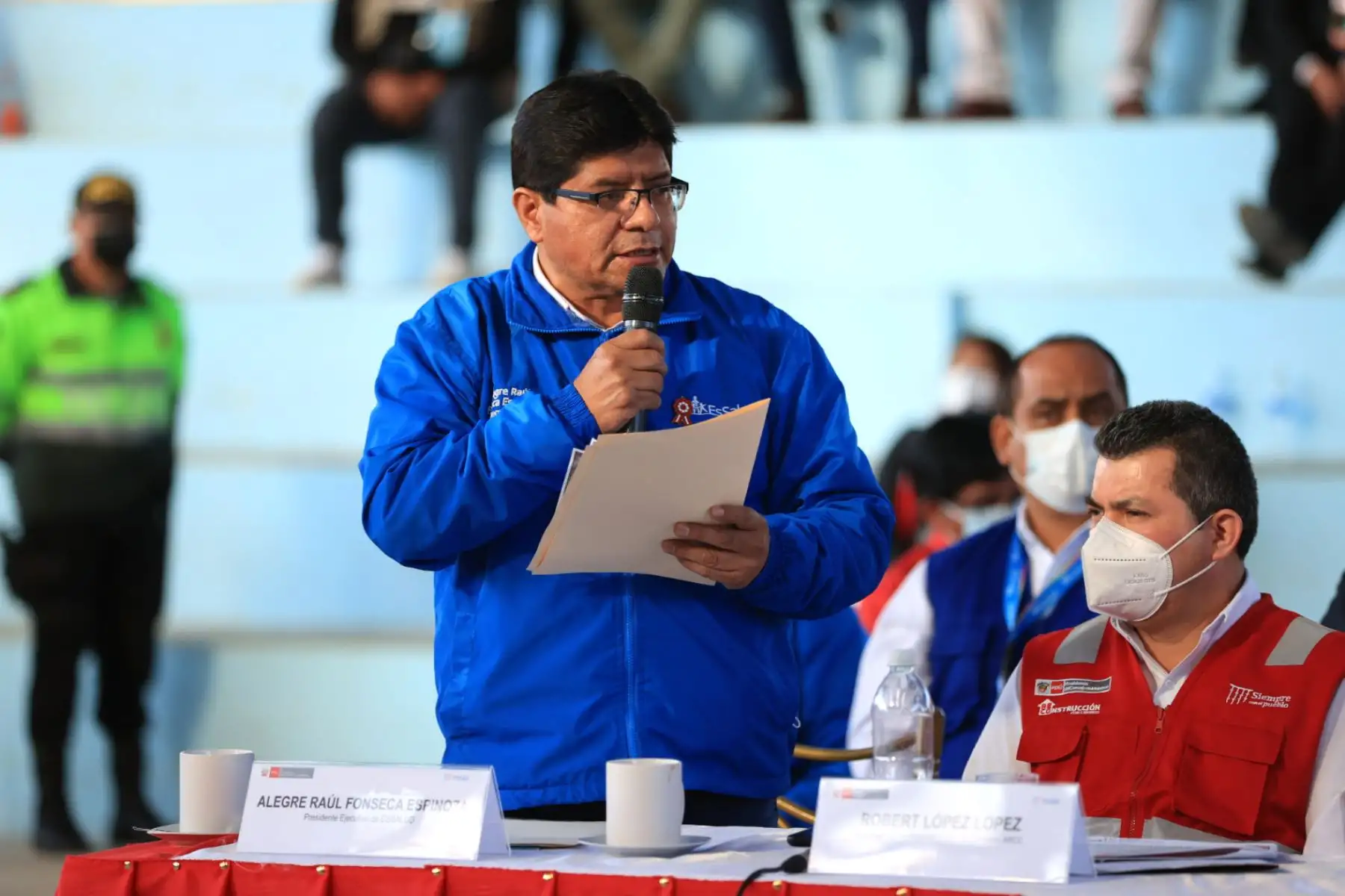 El presidente ejecutivo de Essalud, Alegre Raúl Fonseca Espinoza, participó del XIX Consejo de Ministros Descentralizado en la ciudad de Celendín, Cajamarca.
Foto: ANDINA/ Presidencia Perú