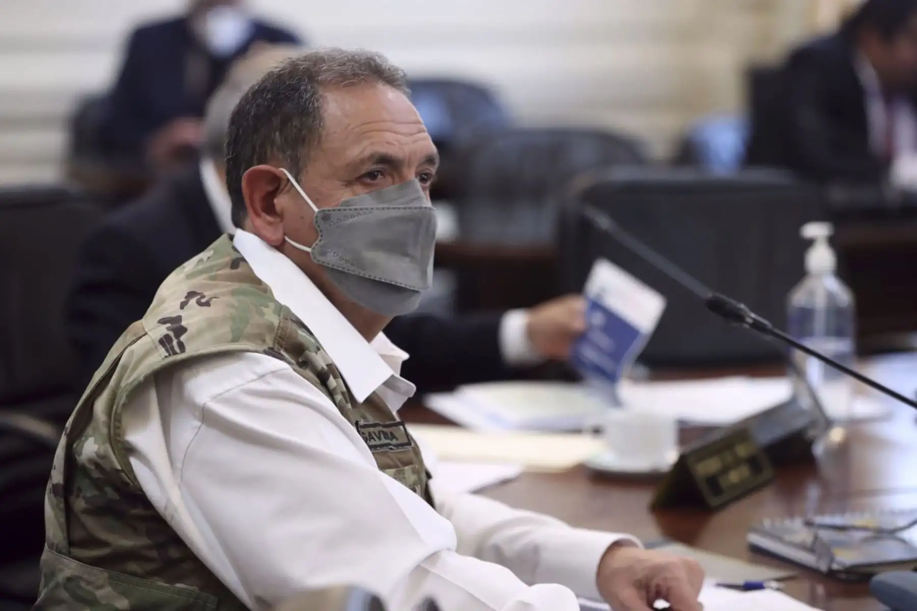 El presidente del Consejo de Ministros, Aníbal Torres lidera sesión extraordinaria del Consejo de Ministros en Palacio de Gobierno para abordar exclusivamente temas en materia de seguridad ciudadana. En la imagen, el ministro de Defensa, José Luis Gavidia.
Foto: PCM