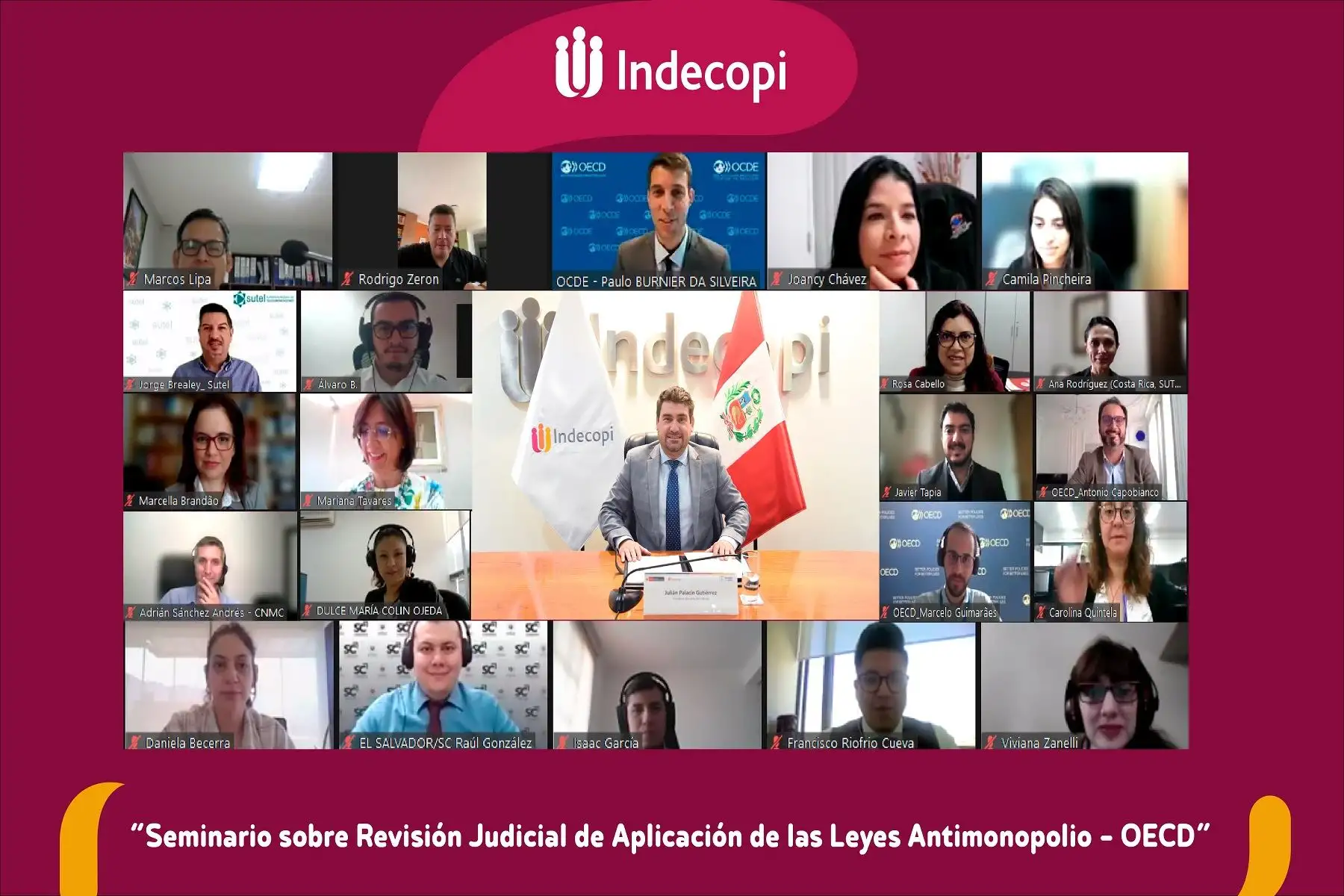 OCDE y el Indecopi capacitan a jueces sobre desafíos en lucha contra cárteles empresariales. Cortesía Indecopi