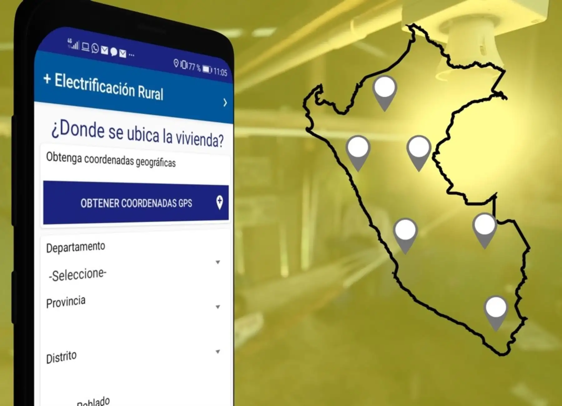 Conoce el aplicativo DGER + Electrificación Rural del Minem que permite identificar las viviendas que carecen de energía eléctrica en zonas rurales.