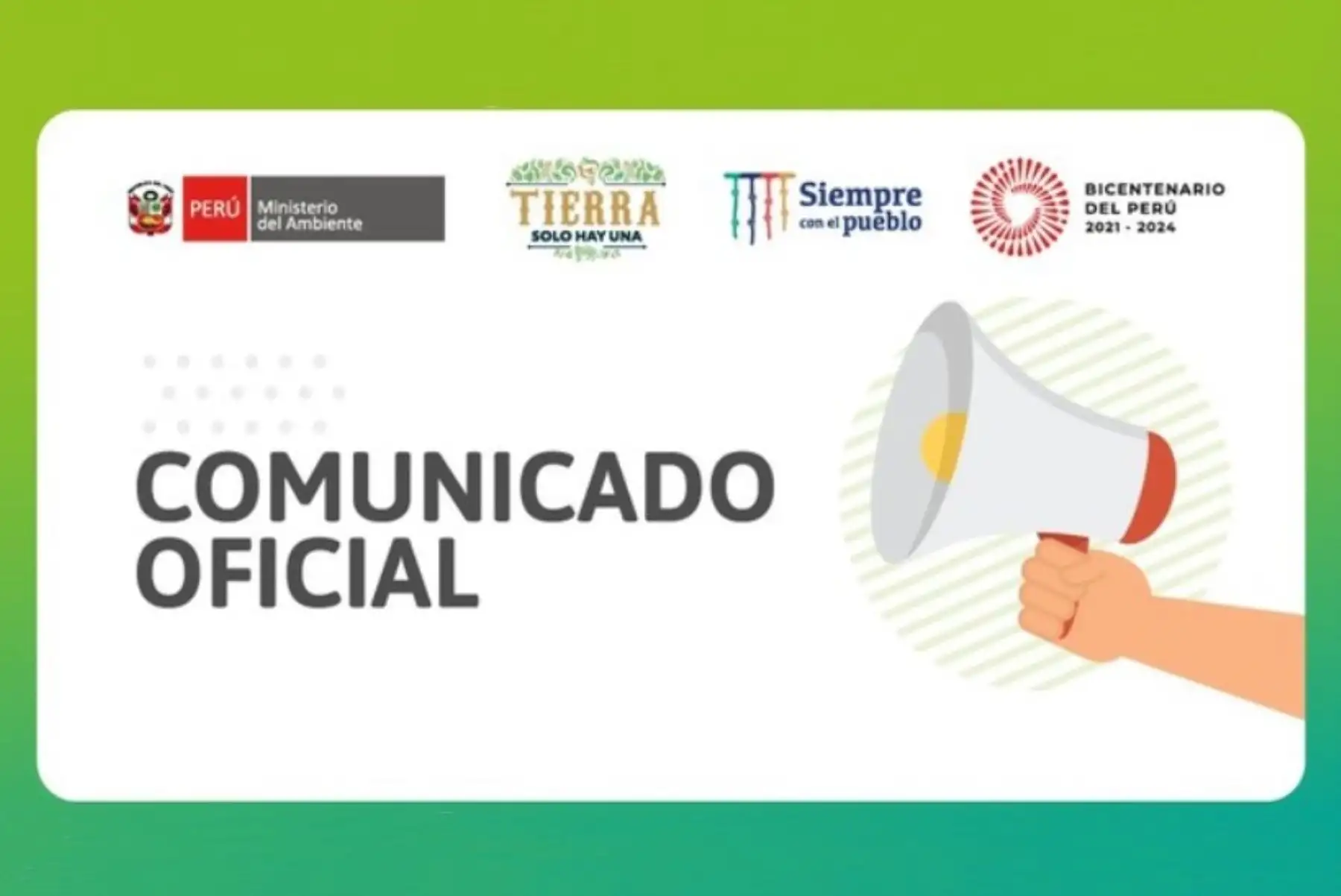 Comunicado oficial del Ministerio del Ambiente.