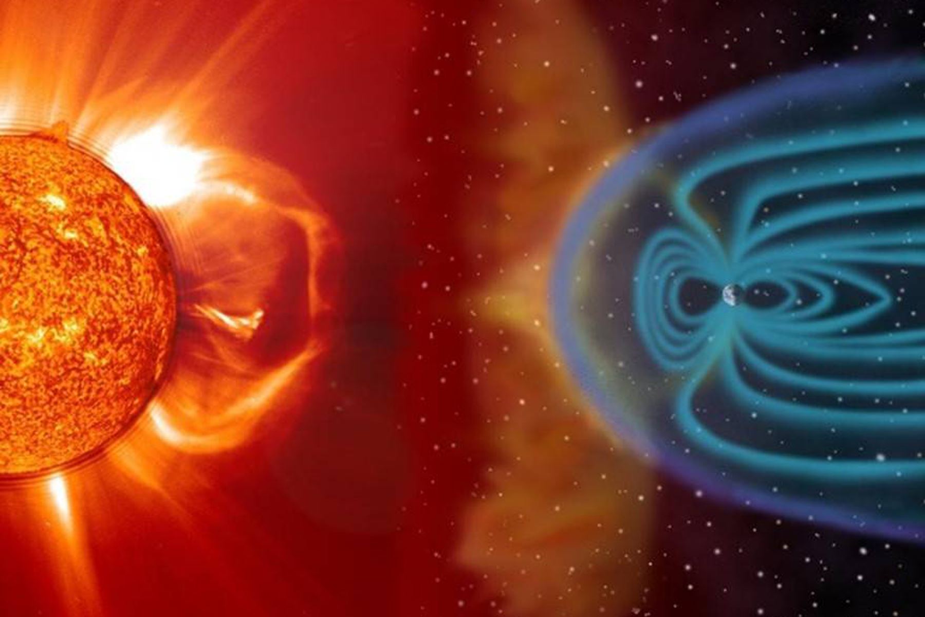 Entre sus muchas capacidades, la estación espacial Gateway facilitará estudios sobre las explosiones de partículas y campos magnéticos del Sol que impactan en la magnetosfera de la Tierra, representada aquí, y los rayos cósmicos del espacio profundo.  Foto: NASA