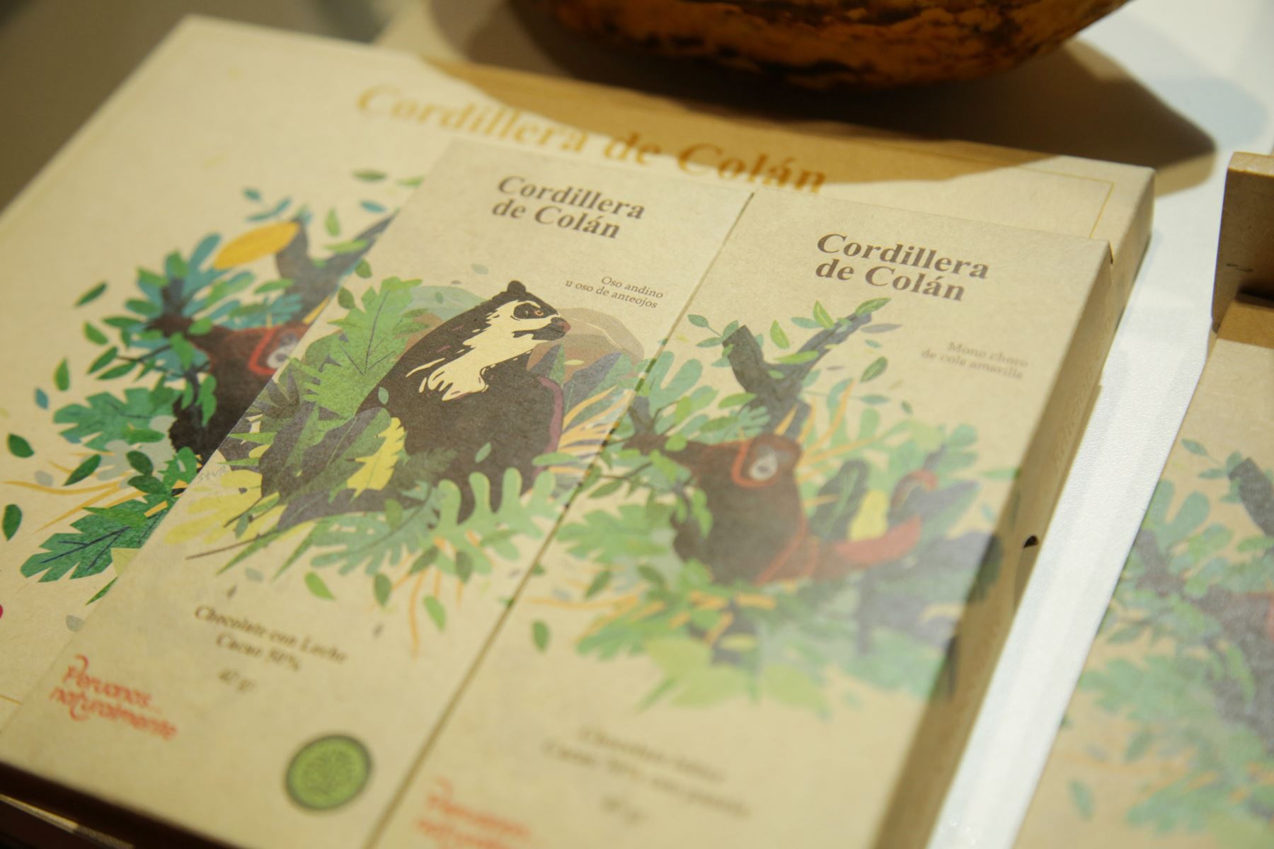 La marca de chocolates Cordillera de Colán presentó su edición especial de chocolates alusivos a especies de fauna silvestre de la región Amazonas. Foto: ANDINA/Sernanp