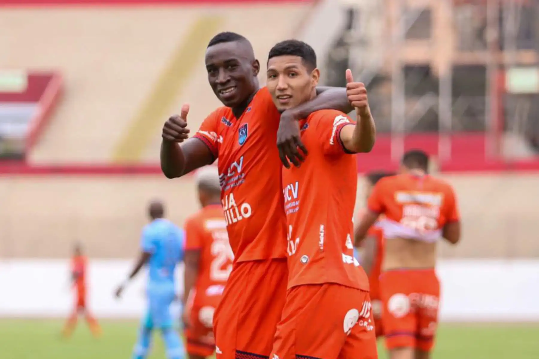 Yorleys Mena del club  Cesar Vallejo celebra su gol anotado ante ADT de Tarma por la segunda fecha del Torneo Clausura Liga 1 en el Estadio Mansiche de Trujillo.
 Foto: Liga 1