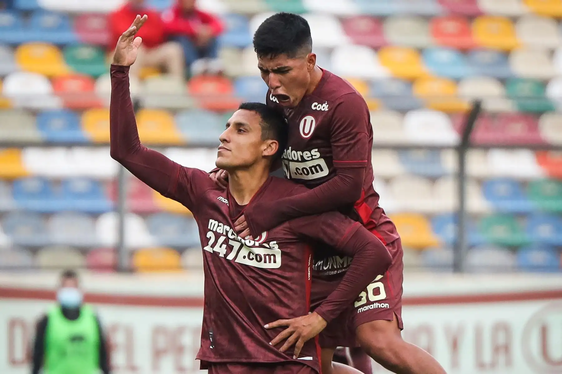 Alex Valera de Universitario anota ante USMP durante partido por la segunda fecha de la Liga 1, en el Estadio Monumental. Foto: Club Universitario