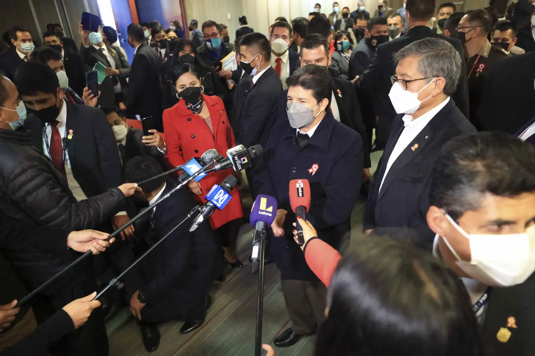 Presidente Pedro Castillo Terrones participa en reunión con el ministro de Educación, Rosendo Serna, y representantes de las Direcciones Regionales de Educación del país. Foto: ANDINA/Prensa Presidencia