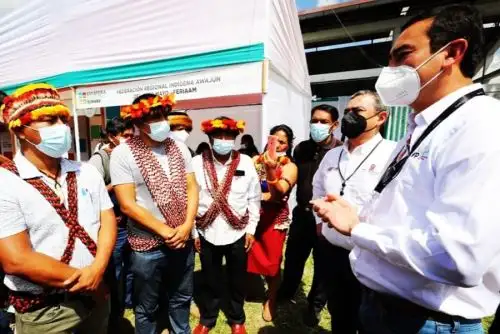 Comunidades indígenas del distrito de Nueva Cajamarca, en la provincia de Rioja, departamento de San Martín, accedieron a los servicios que el Estado brinda al ciudadano durante la Primera Expoferia Registral Bilingüe en idiomas awajún-español, que organizó la Sunarp.