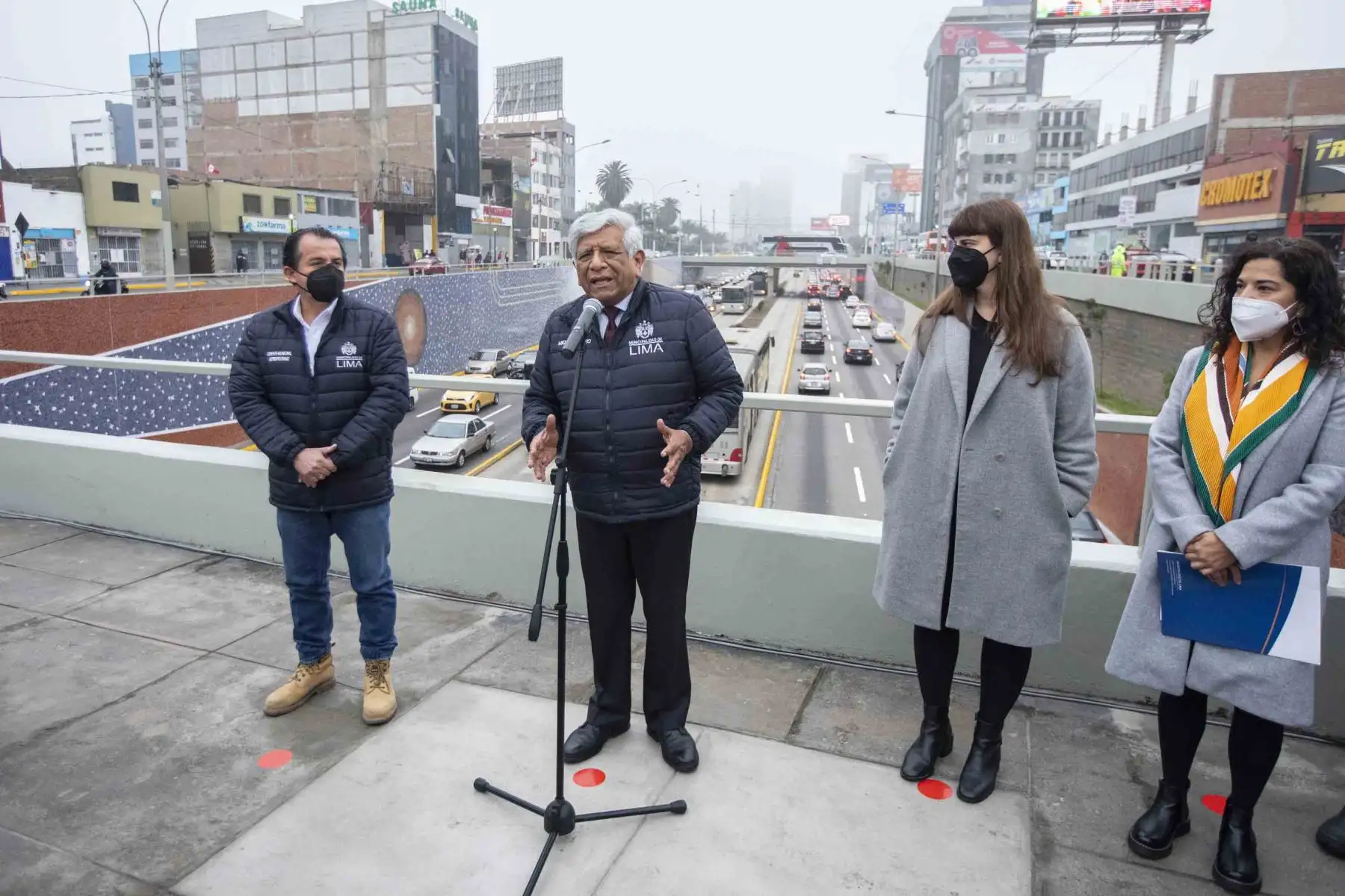 Alcalde de Lima, Arq. Miguel Eugenio Romero Sotelo, presentó mural artístico en la Vía Expresa del Paseo de la República.Foto: ANDINA/ Municipalidad de Lima