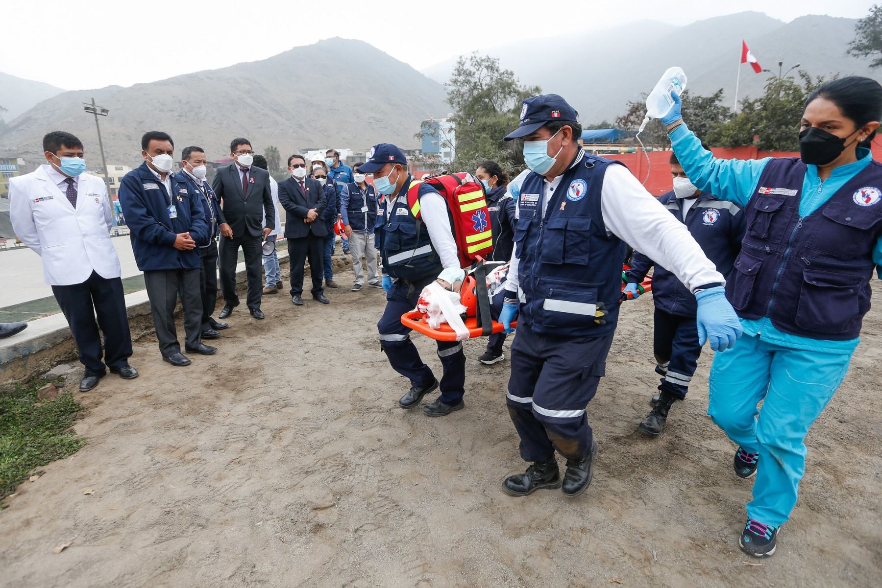 Personal del Minsa realizó ejercicio de respuesta rápida ante un desastre natural. Foto: ANDINA/Ministerio de Salud.