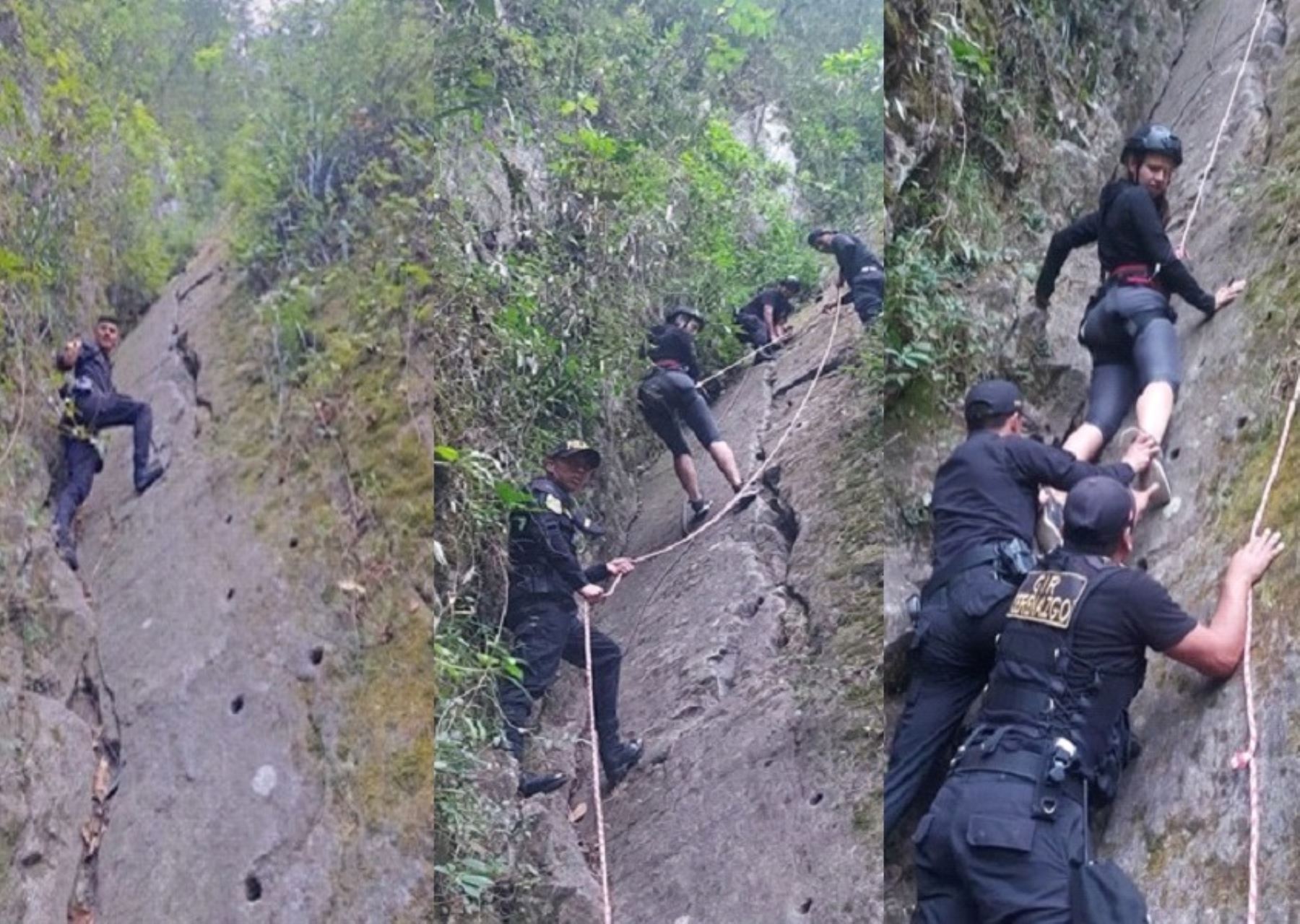 Policía rescata a turista francesa que quedó atrapada en la montaña Putucusi, ubicada cerca de la ciiudadela inca de Machu Picchu, en Cusco.