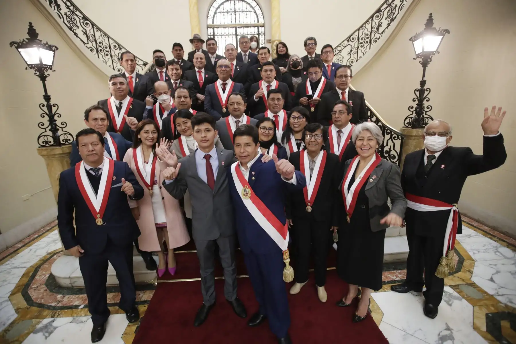 El presidente de la República, Pedro Castillo, retorna a Palacio de Gobierno, tras Mensaje a la Nación. Foto: ANDINA/Prensa Presidencia