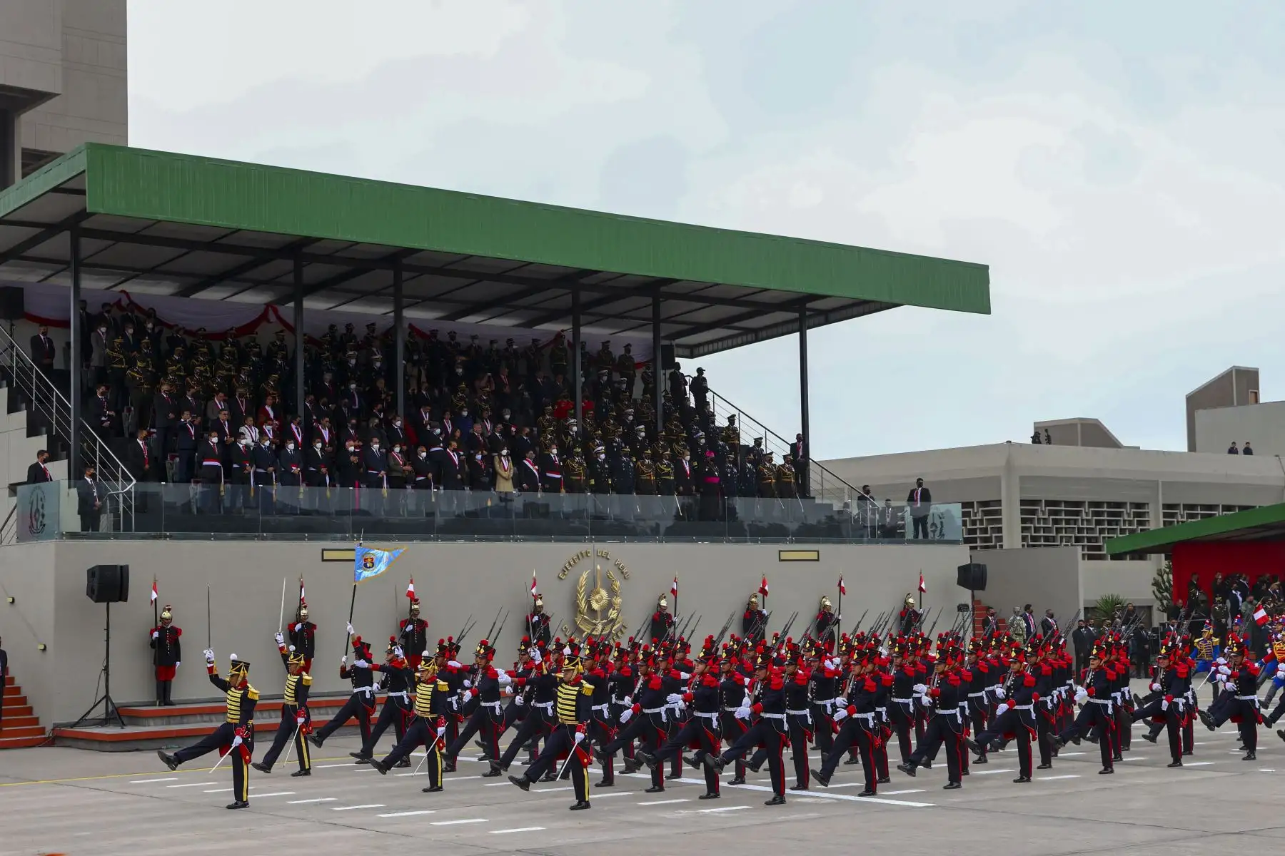 Escoltas de las unidades históricas. Unidades históricas de la Legión Peruana de la Guardia (EP) se hace presente en la Gran Parada Militar y Desfile Cívico Militar por el 201 aniversario de la independencia del Perú. Foto: ANDINA/ Andrés Valle