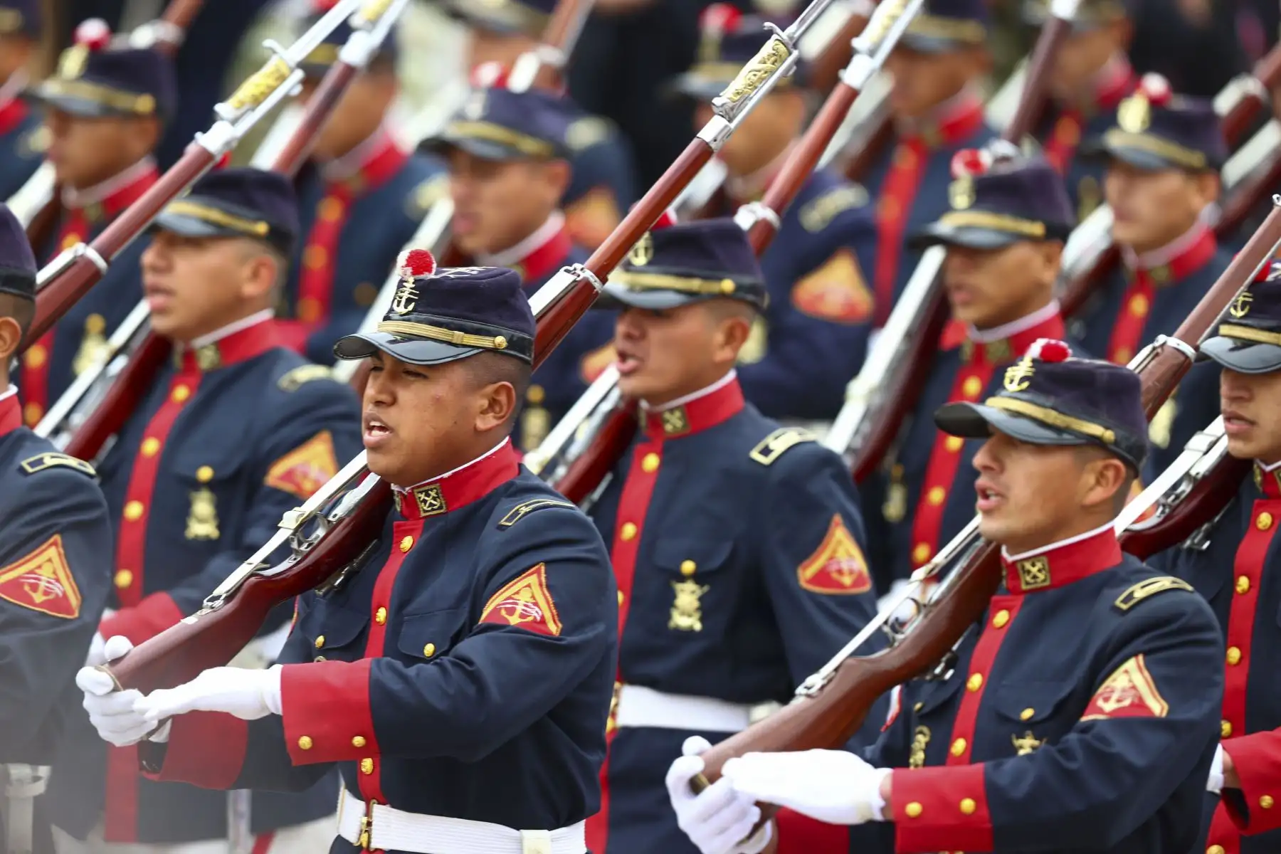 Unidades históricas de la Legión Peruana de la Guardia (EP) se hace presente en la Gran Parada Militar y Desfile Cívico Militar por el 201 aniversario de la independencia del Perú. Foto: ANDINA/ Andrés Valle