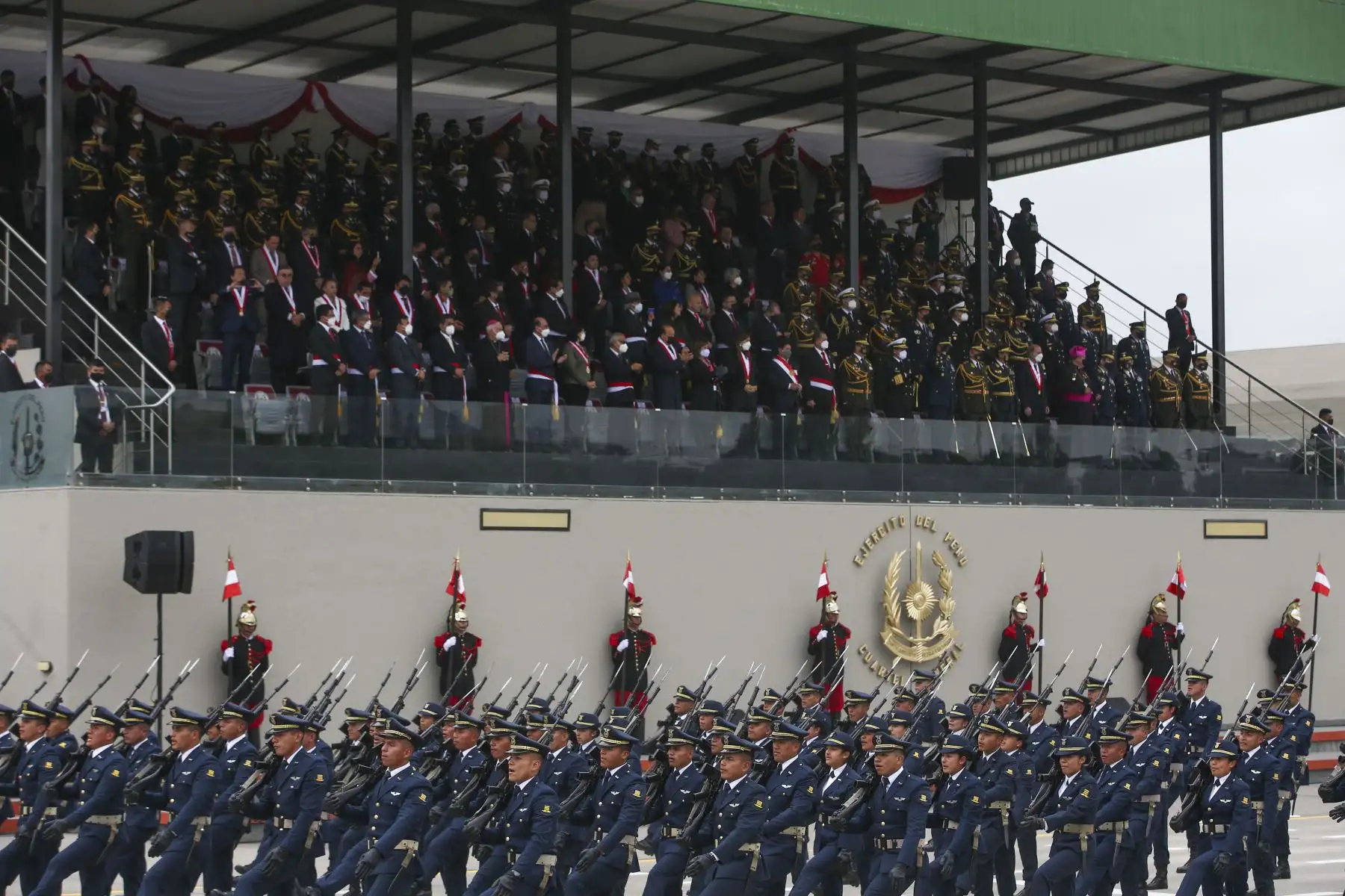 Fuerza Aérea, en la Gran Parada y Desfile Militar en el Cuartel General del Ejército, como parte de los actos conmemorativos por el 201 aniversario de la Independencia del Perú. Foto: ANDINA/ Carla Patiño