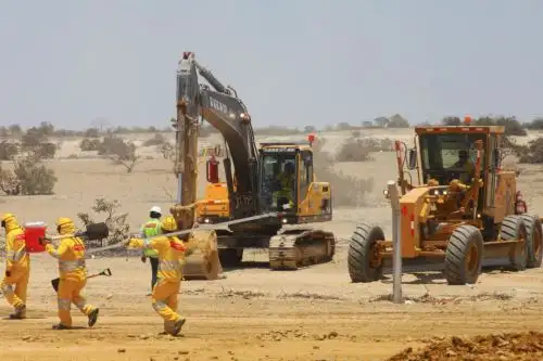 Obras en sector transportes. Cortesía MTC