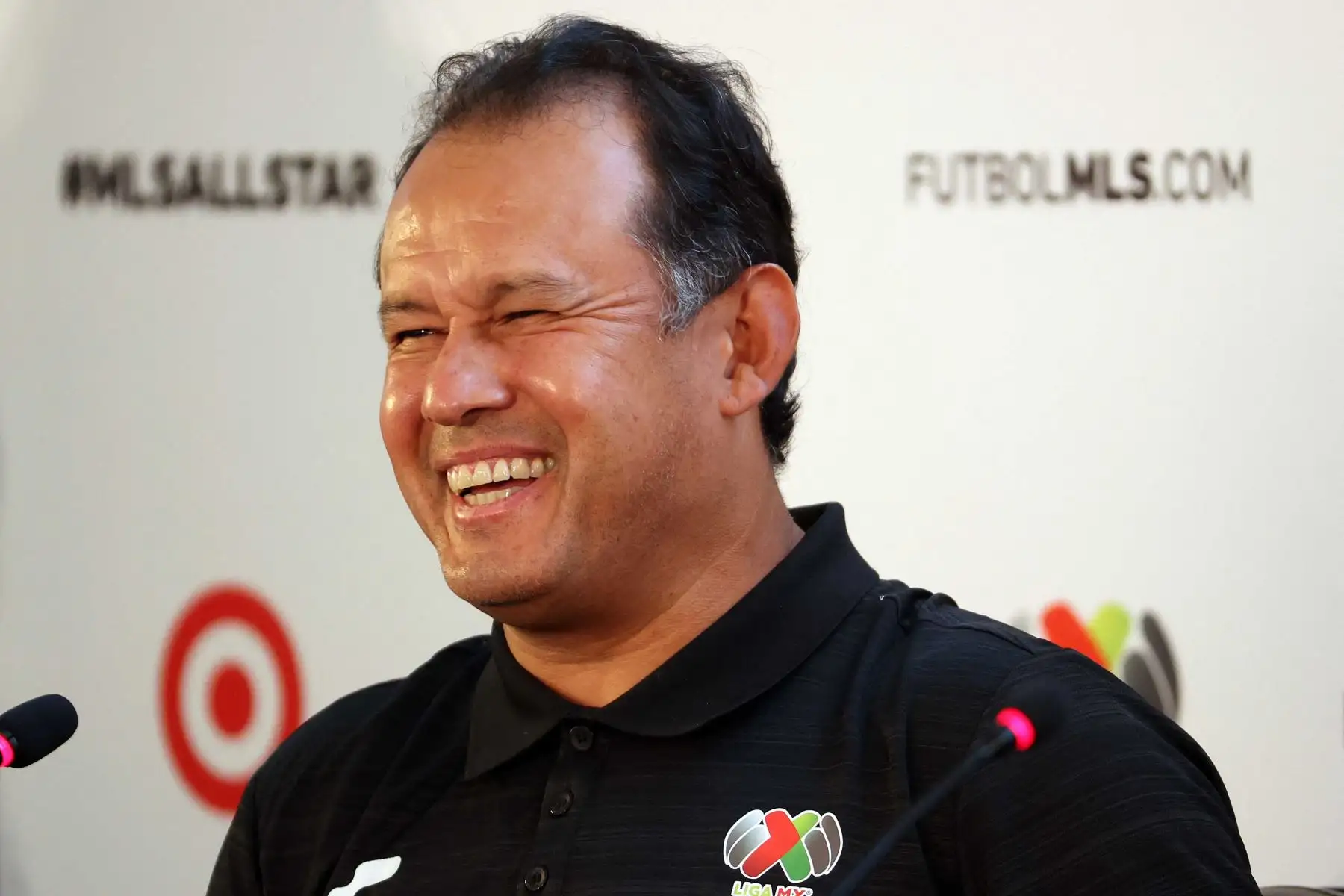 Juan Reynoso, entrenador en jefe de LIGA MX All-Star, habla con los medios de comunicación durante una conferencia de prensa del Juego de Estrellas de la MLS 2021. Foto: AFP