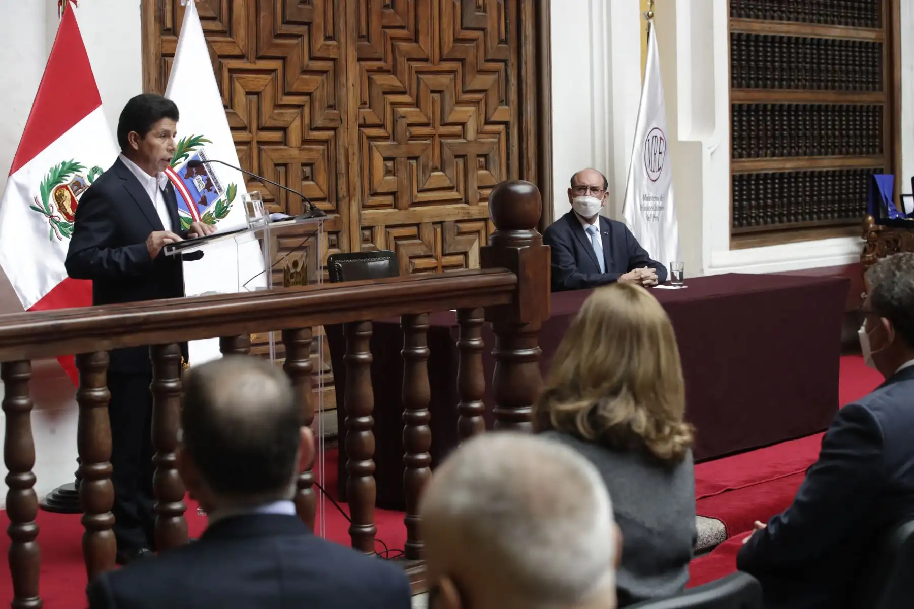 Presidente Pedro Castillo participa en ceremonia de aniversario del Ministerio de Relaciones Exteriores. Foto: ANDINA/ Prensas Presidencia