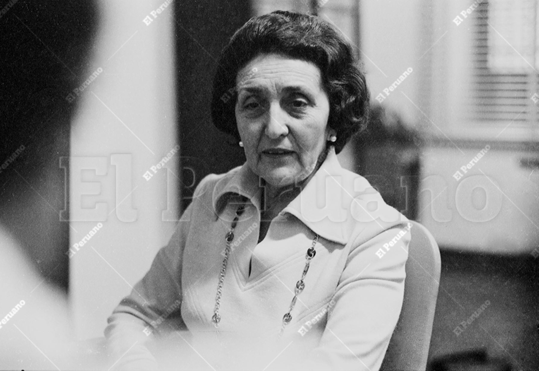 Lima - 24 noviembre 1975 / Entrevista a la historiadora María Rostworowski. Foto: Archivo/ El Peruano