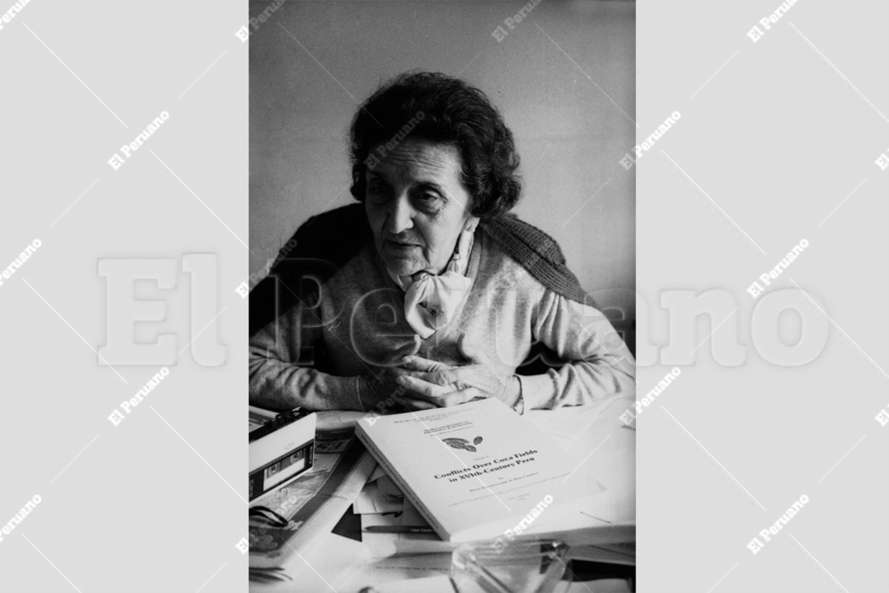 Lima - 25 julio 1988 / Entrevista a la historiadora María Rostworowski. Foto: Archivo/ El Peruano
