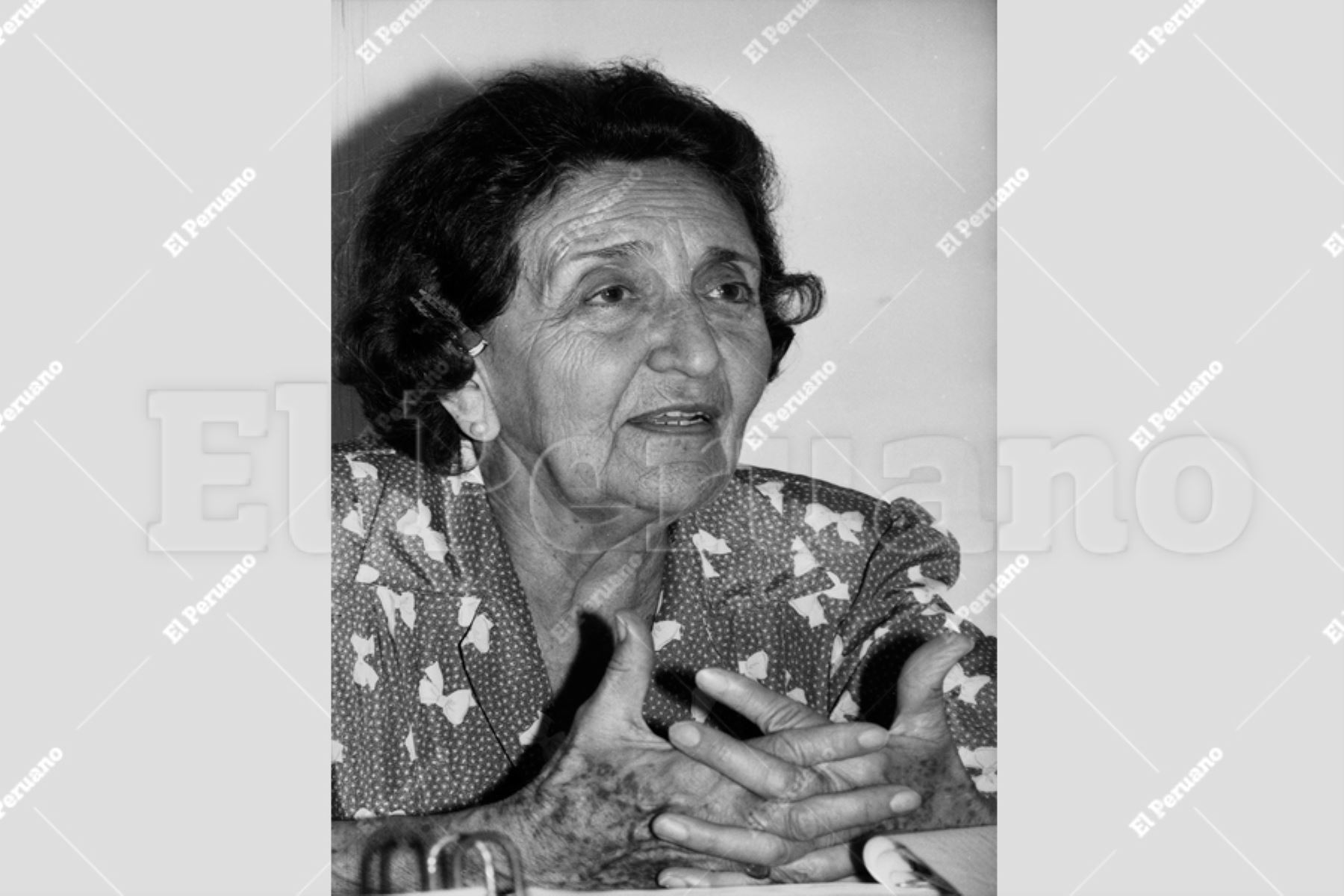 Lima - 5 febrero 1992 / Entrevista a María Rostworowski. Foto: Archivo/ El Peruano
