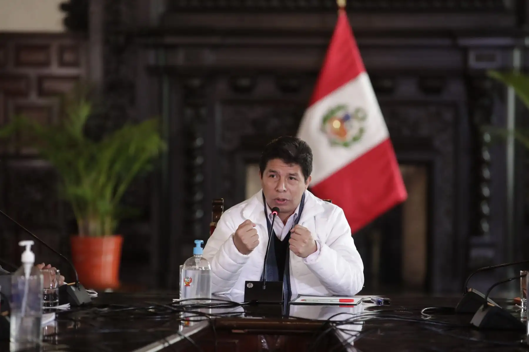 Presidente de la República, Pedro Castillo Terrones, sostiene reunión con representantes de trabajadores del sector Salud.
Foto: ANDINA / Prensa Presidencia