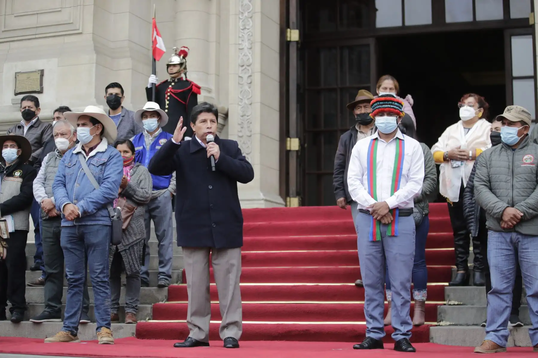 Presidente Pedro Castillo, se reúne con principales dirigentes de las rondas campesinas de diversas regiones del país. Foto: ANDINA/Prensa Presidencia