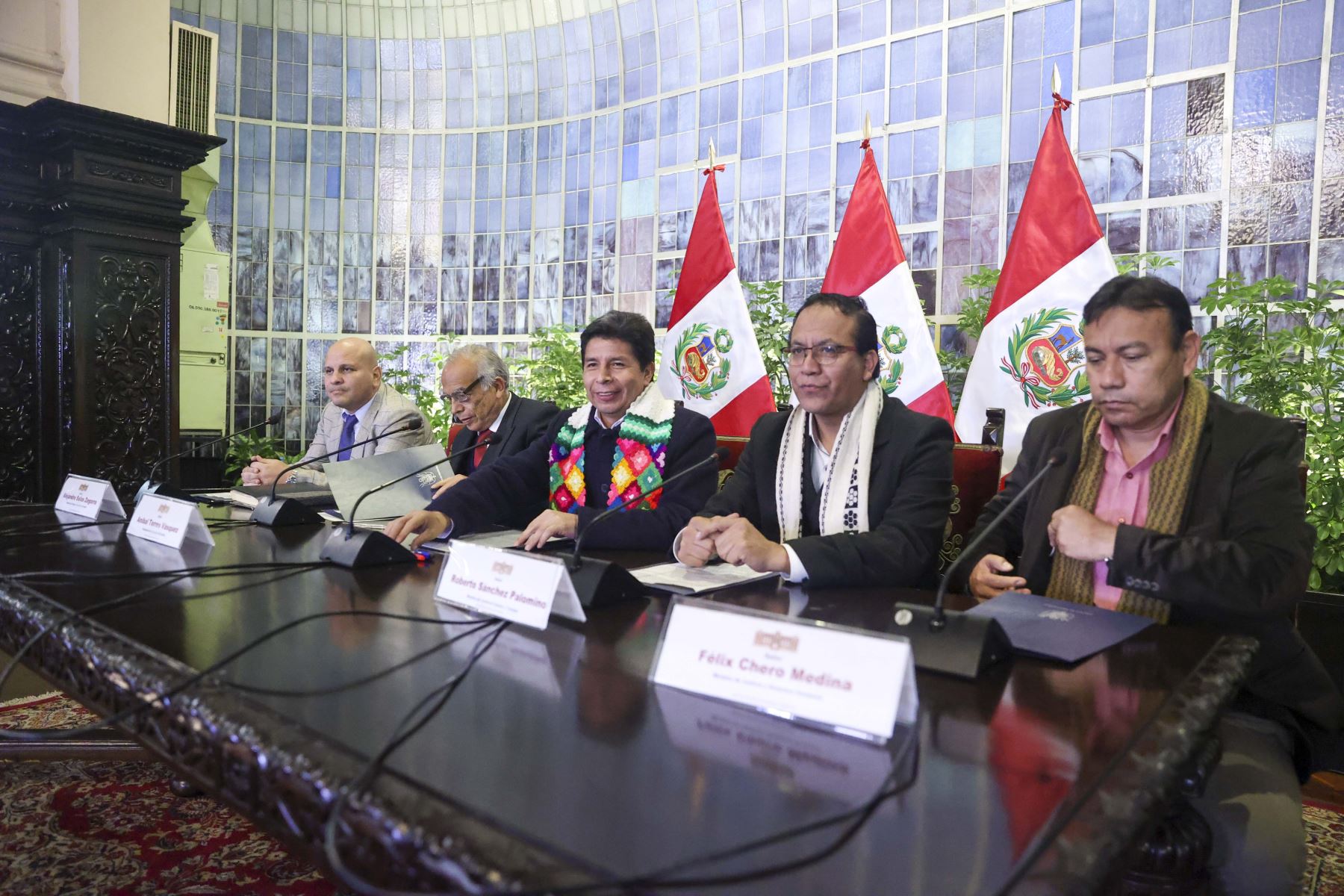 Presidente Castillo se reúne con dirigentes de Lima Metropolitana y de organizaciones sociales del Perú. Foto: ANDINA/Prensa Presidencia
