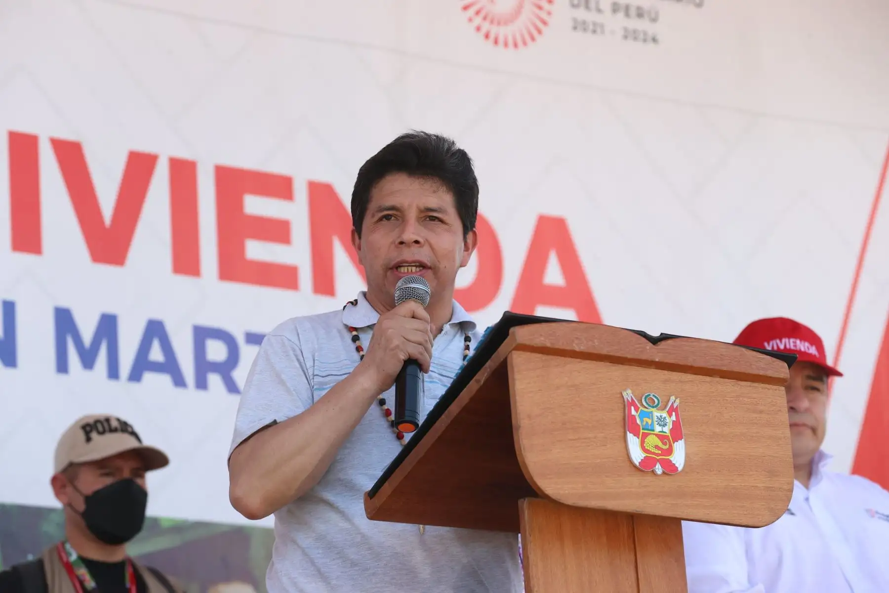 Presidente Pedro Castillo entrega más de 1200 títulos de propiedad de vivienda y equipamiento urbano en Bellavista, región San Martín.
Foto: ANDINA/Prensa Presidencia