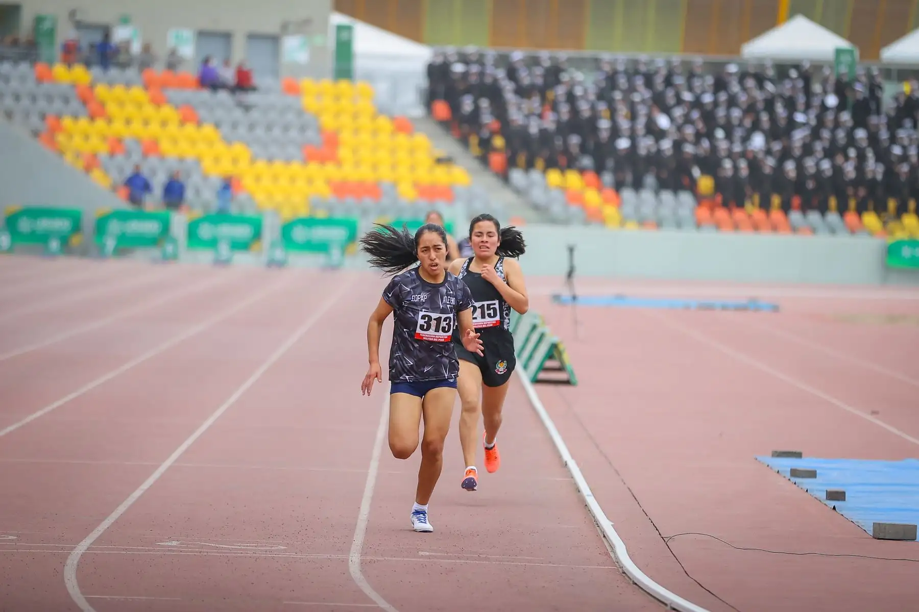 Cadetes, alumnos y personal del Servicio Militar Voluntario del Ejército, Marina de Guerra y Fuerza Aérea participarán de competencias como atletismo, básquet, fútbol, vóley, natación, tiro, lucha libre. 
Foto: ANDINA/Andrés Valle