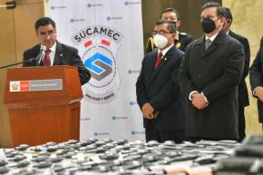 El ministro del Interior, Willy Huerta, afirmó que esta entrega permitirá fortalecer la formación y operatividad de la Policía Nacional. Foto: Mininter