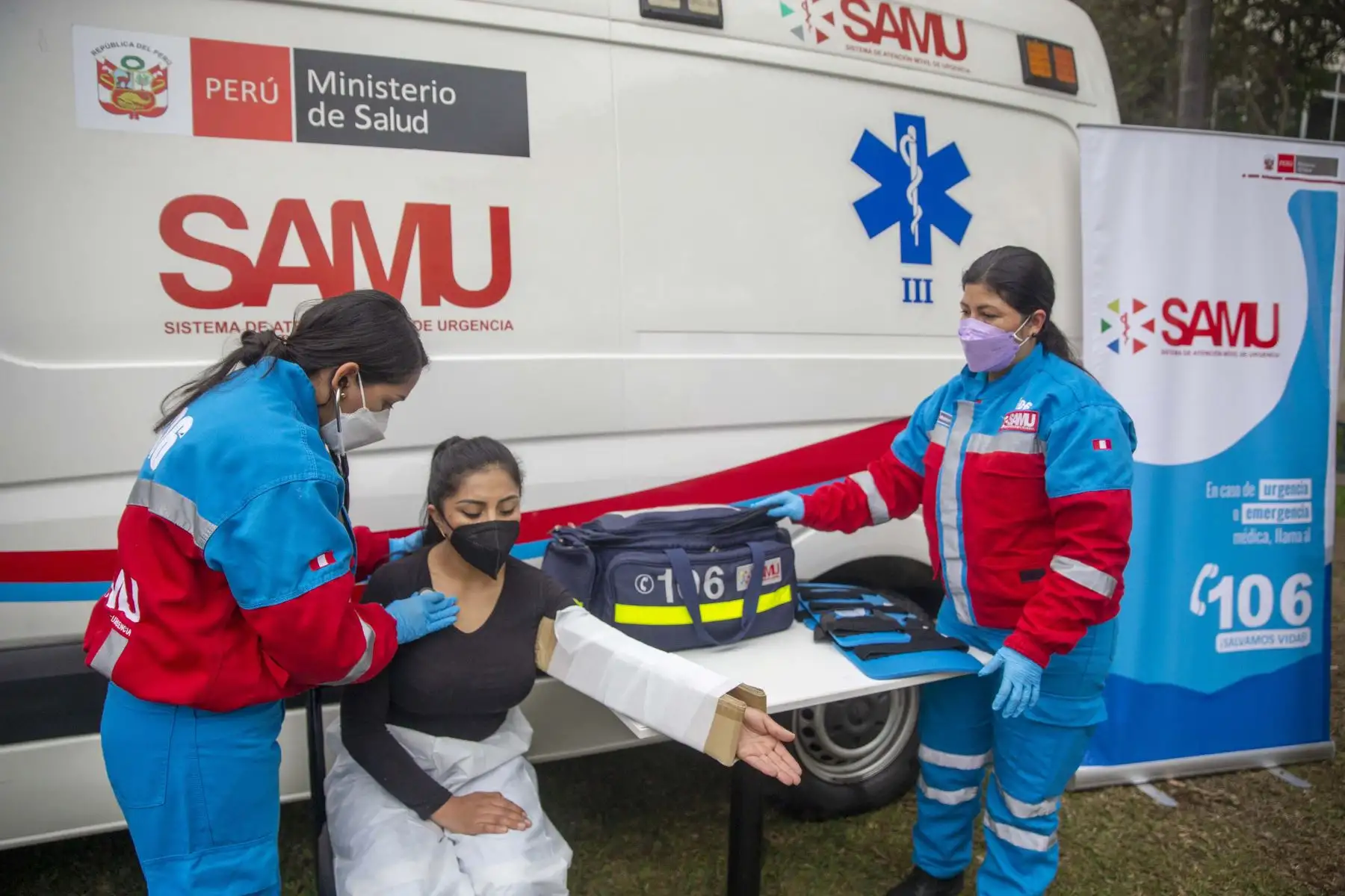 El Ministerio de Salud a través del Sistema de Atención Móvil de Urgencia (SAMU), brinda recomendaciones  de primeros auxilios ante la ocurrencia de un sismo de gran magnitud en nuestro país. 
Foto: ANDINA/Carla Patiño Ramírez