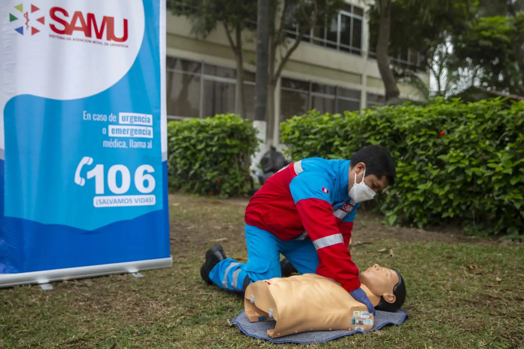 El Ministerio de Salud a través del Sistema de Atención Móvil de Urgencia (SAMU), brinda recomendaciones  de primeros auxilios ante la ocurrencia de un sismo de gran magnitud en nuestro país. 
Foto: ANDINA/Carla Patiño Ramírez