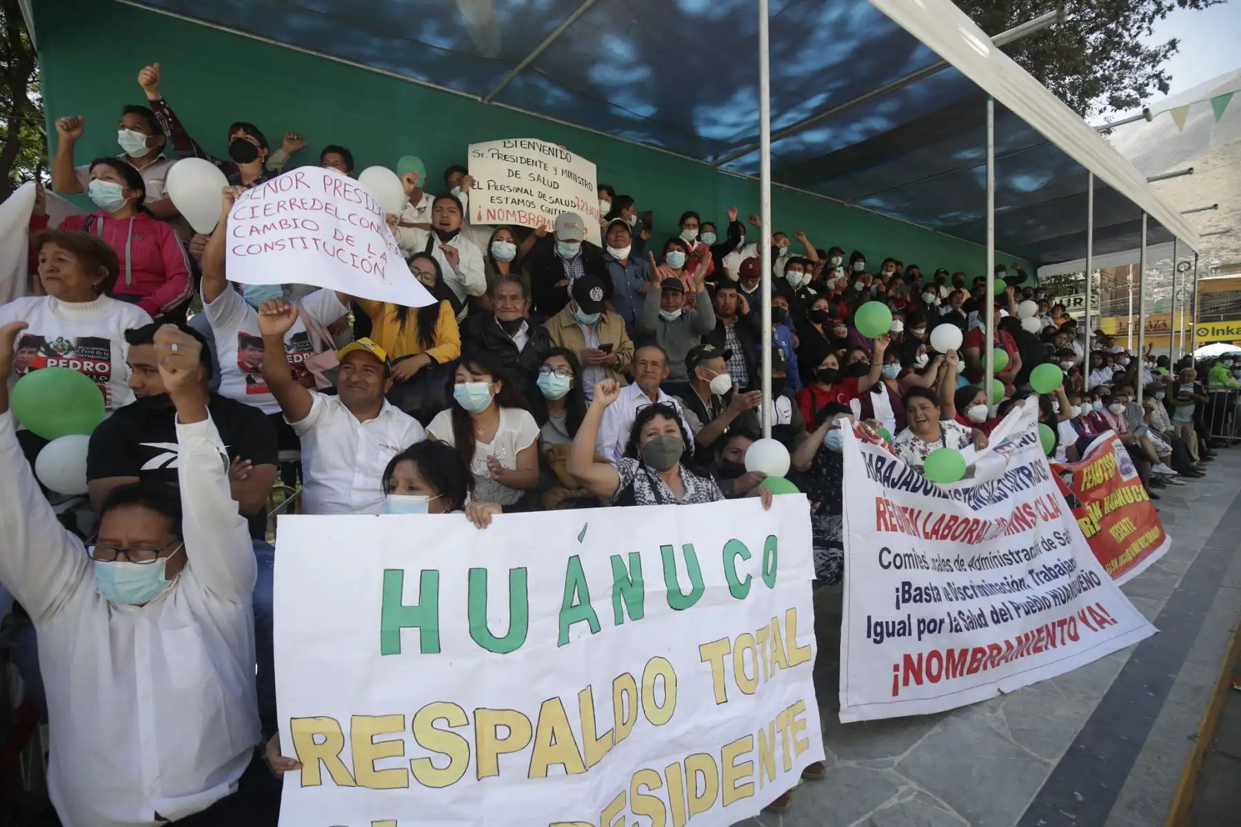 Presidente de la República, Pedro Castillo lidera ceremonia por el 483° aniversario de la fundación de la ciudad de Huánuco.
Foto: ANDINA/Prensa Presidencia