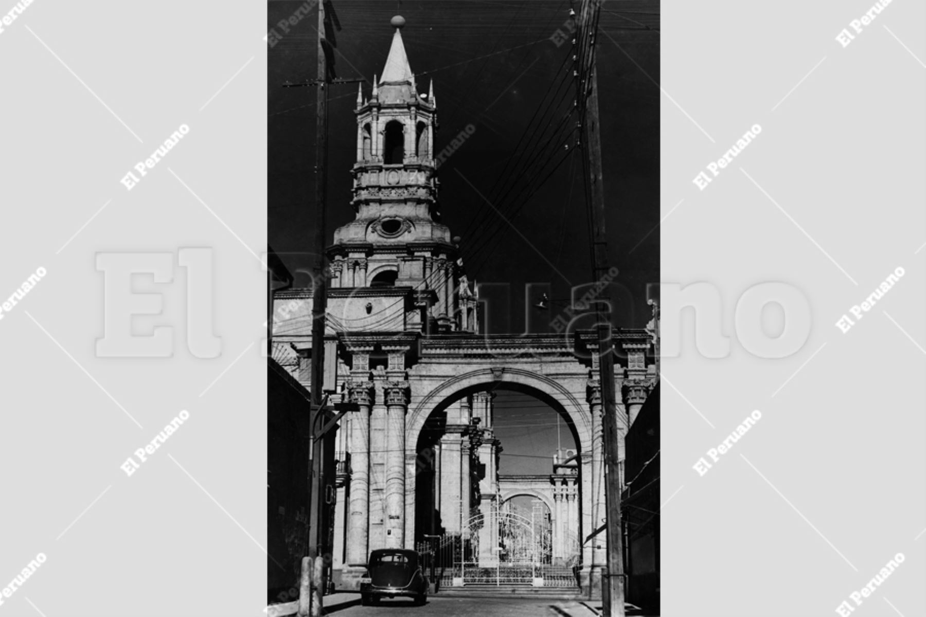Arequipa - 1940 / Vista de la Catedral de Arequipa. Foto: Archivo Histórico / El Peruano