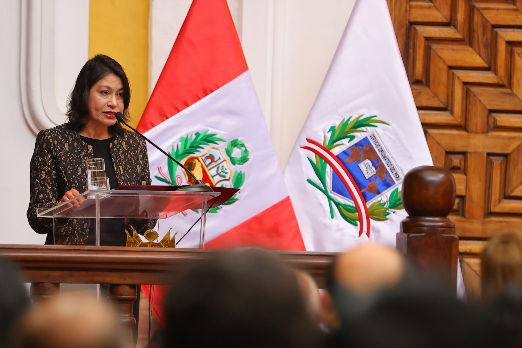 La embajadora Ana Cecilia Gervasi fue presentada como viceministra de Relaciones Exteriores, en una ceremonia protocolar realizada en la sede del Palacio de Torre Tagle. 
Foto: ANDINA/ Andrés Valle