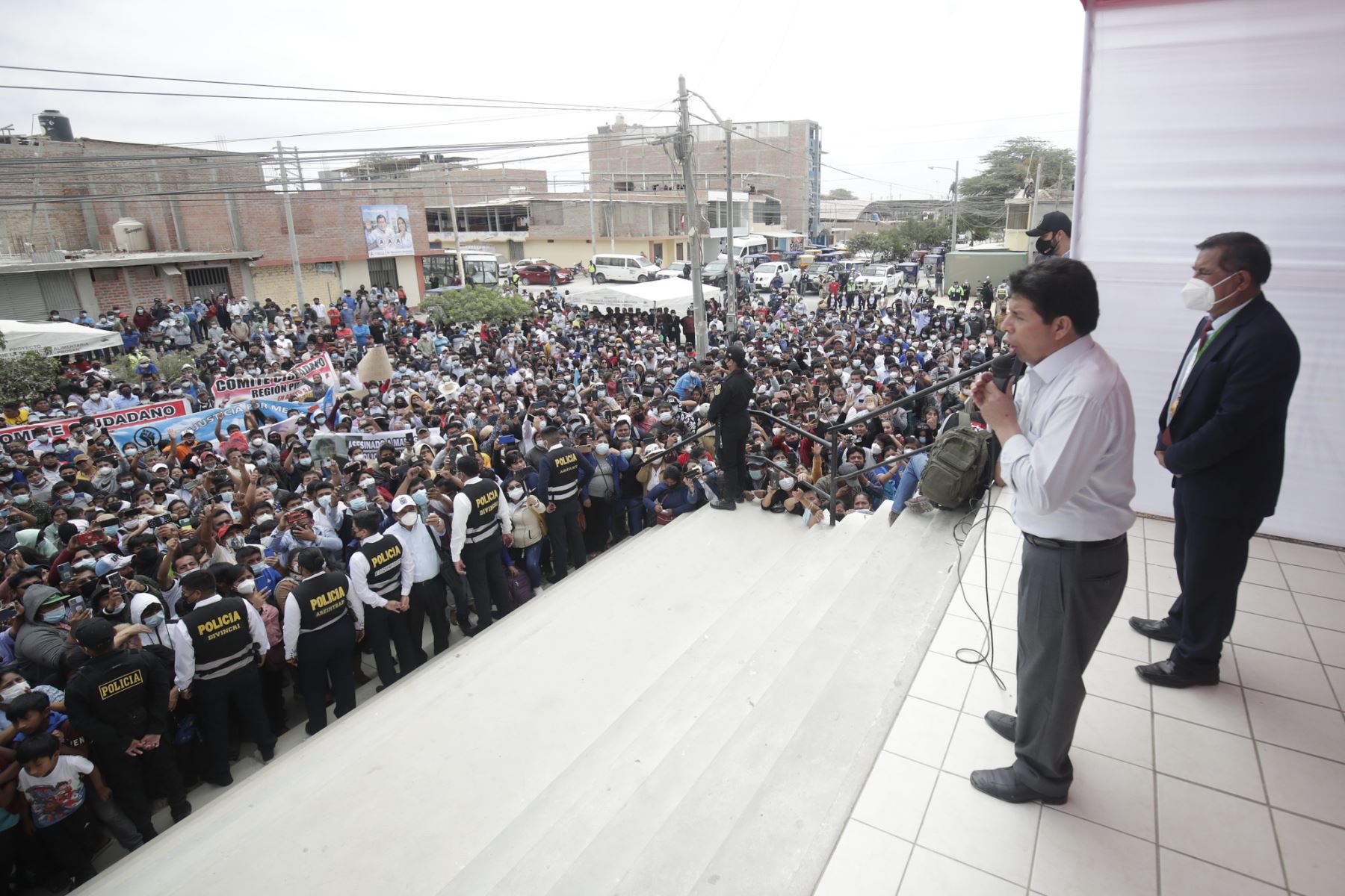 Presidente de la República, Pedro Castillo se reunió con población de Sechura.
Foto: ANDINA/ Prensa Presidencia