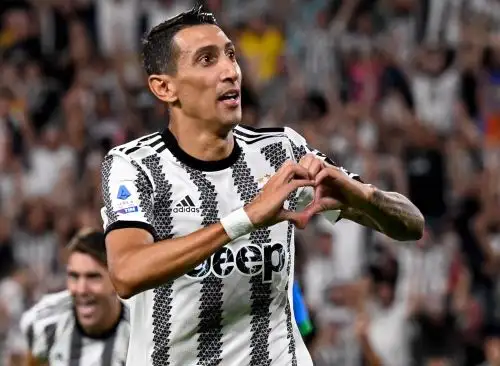 Angel Di María anotó un golazo en su debut con la Juventus