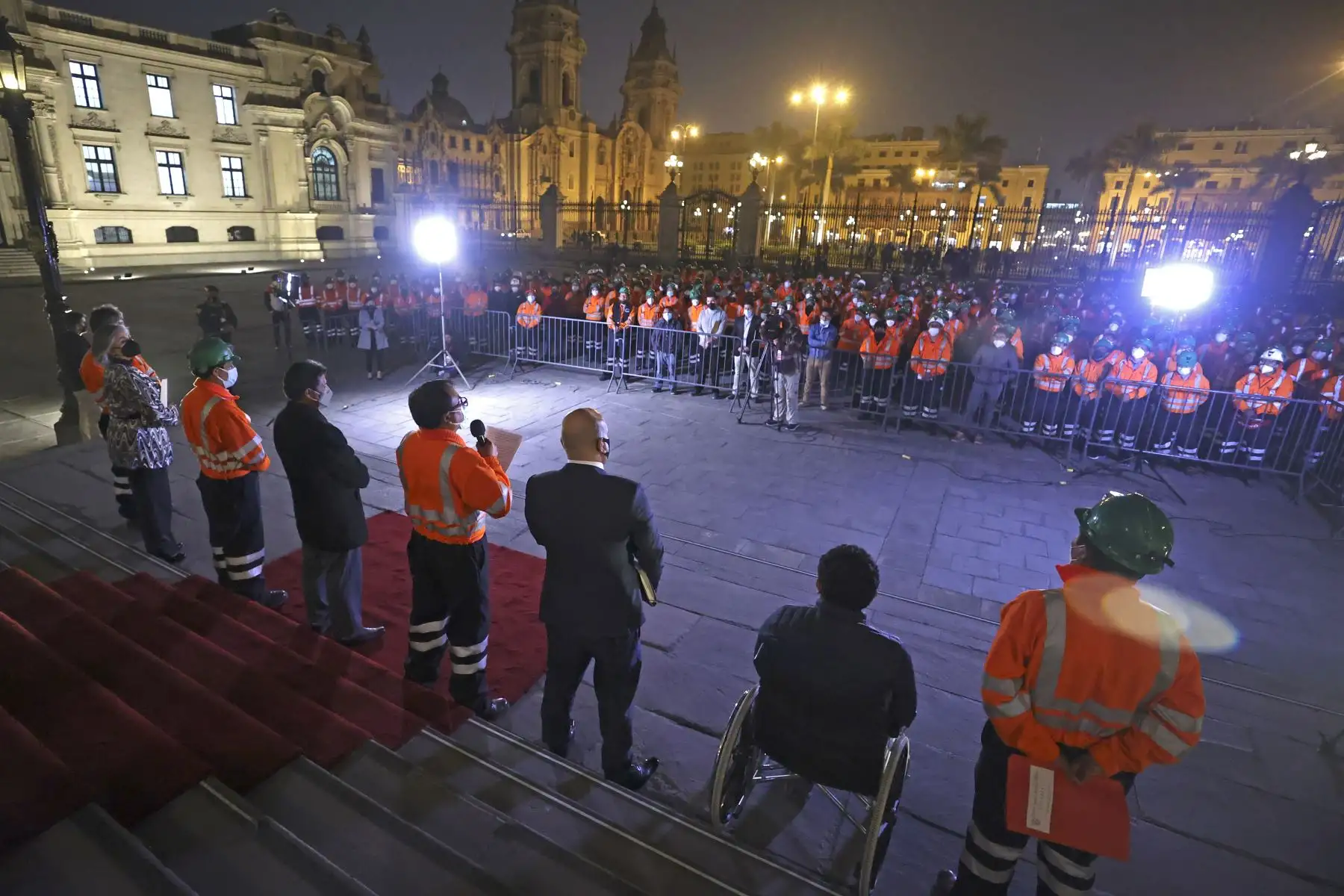 Presidente de la República, Pedro Castillo, sostiene encuentro con los trabajadores mineros y metalúrgicos de la empresa minera Los Quenuales, del Grupo Glencore, Casapalca, Huarochirí. Foto: ANDINA/ Prensa Presidencia