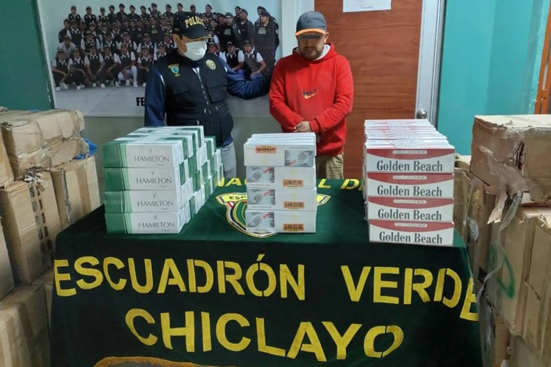 Cigarrillos incautados por el Escuadrón Verde en la región Lambayeque.